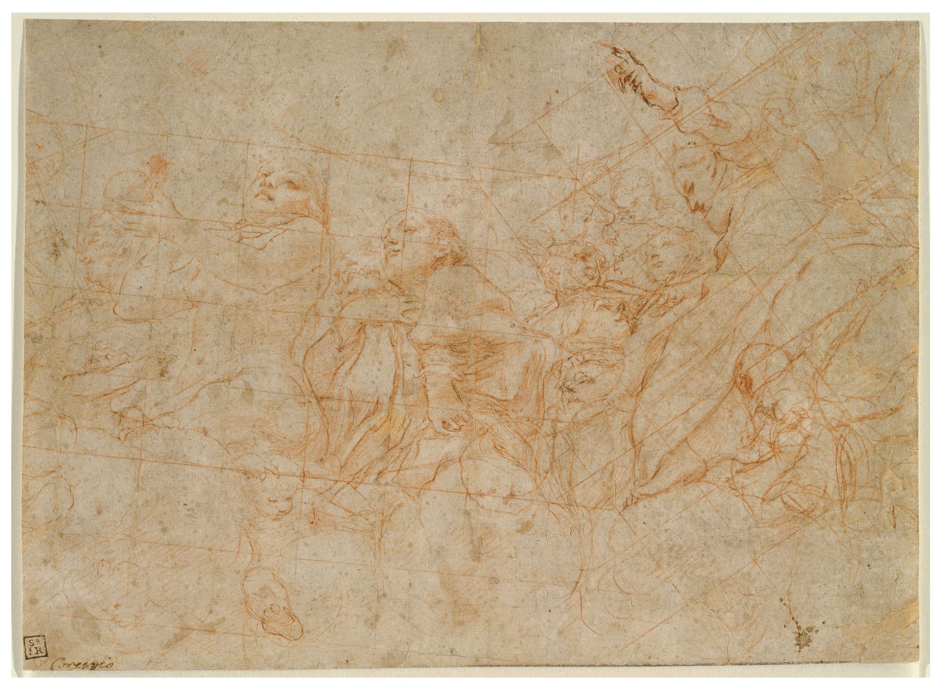 Detail study for the cupola fresco depicting the Assumption of the Virgin in the cathedral of Parma by Correggio