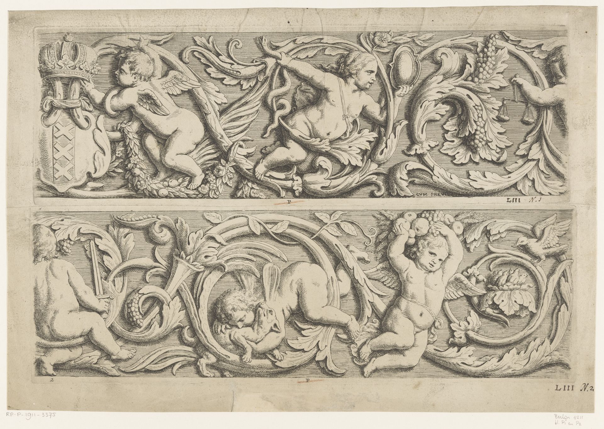 Friezen met putti by Hubert Quellinus