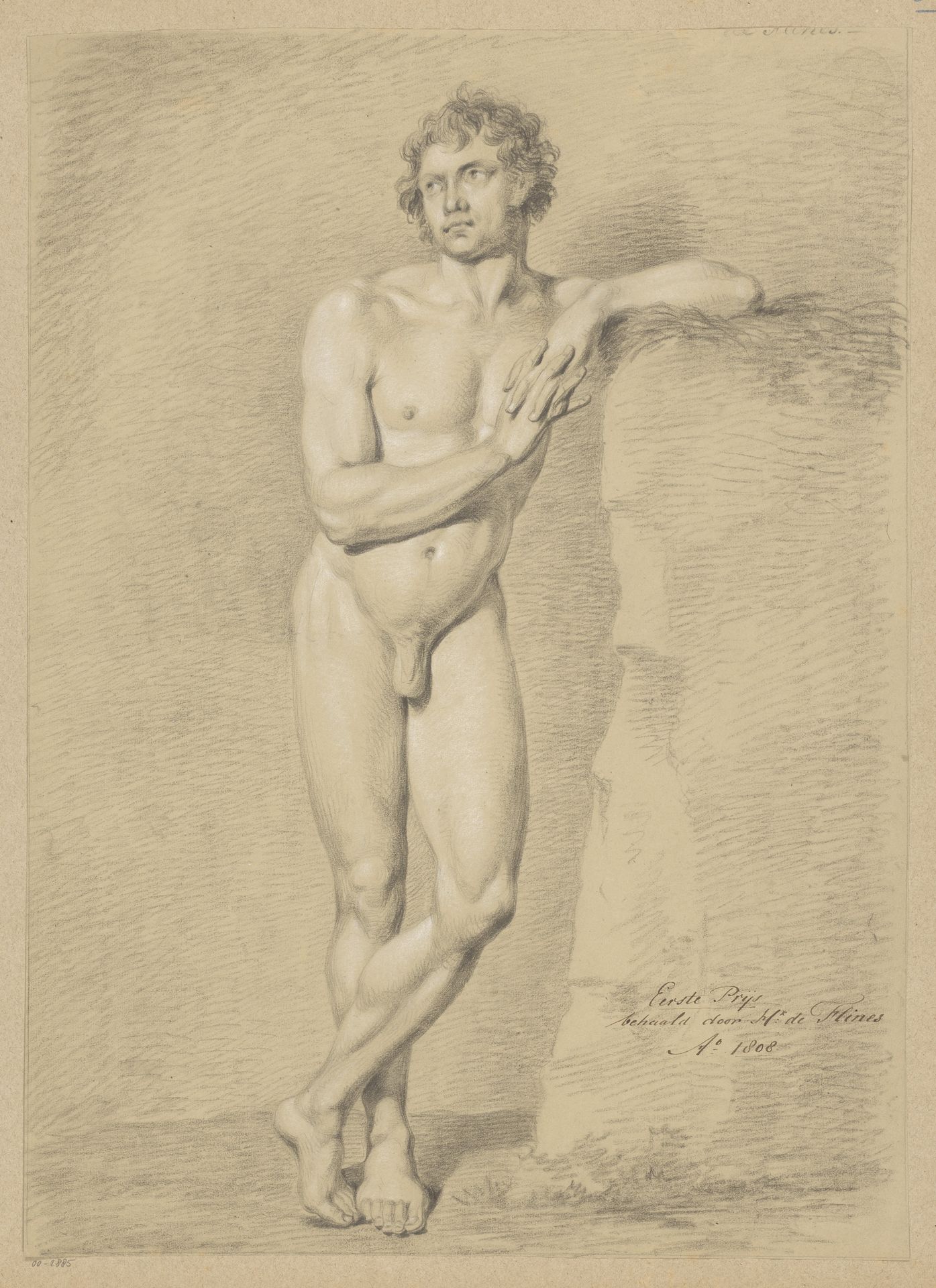 Staand mannelijk naakt, van voren gezien (1e prijs 1808) by Hendrik de Flines