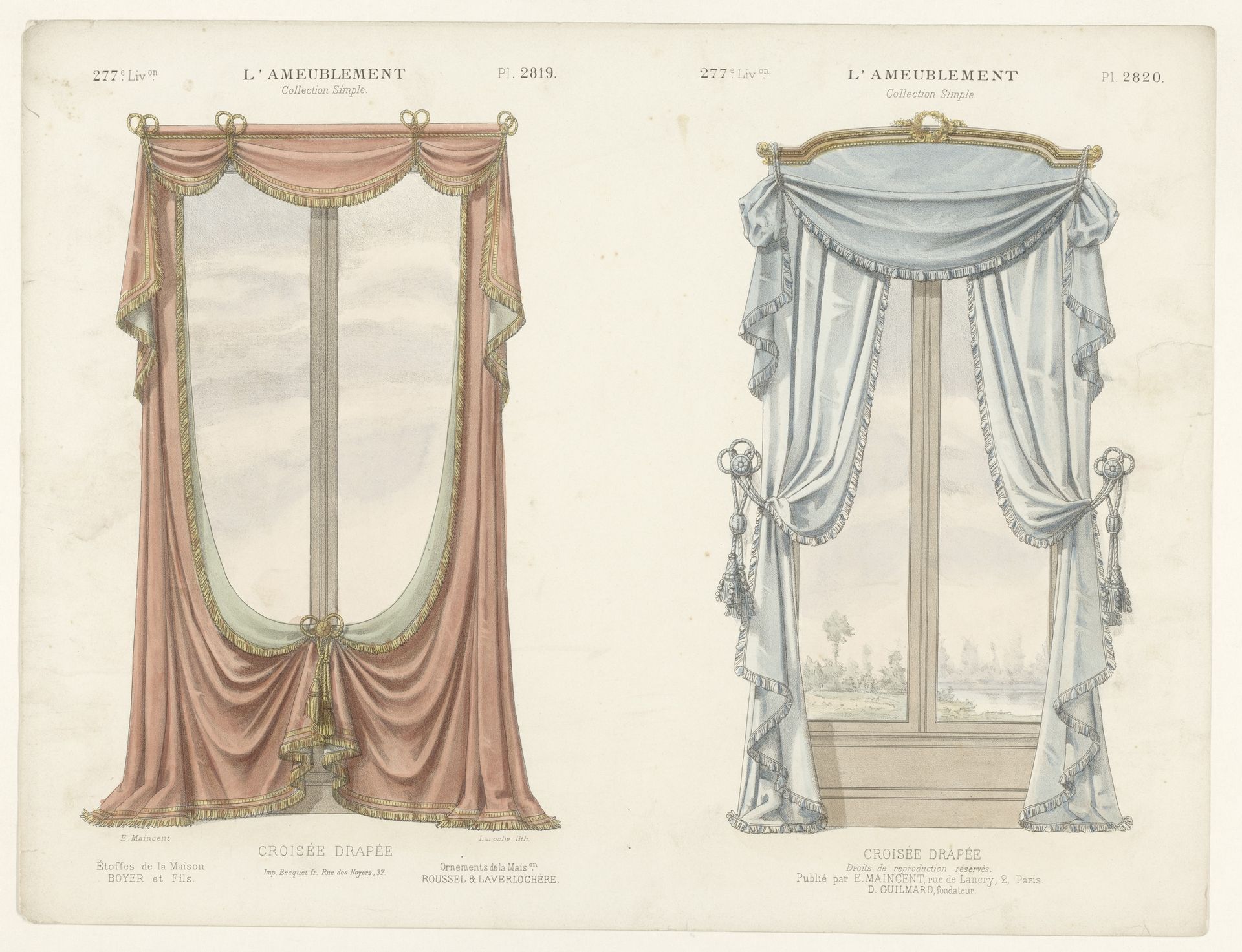 Twee vensters met gordijnen by Léon Laroche