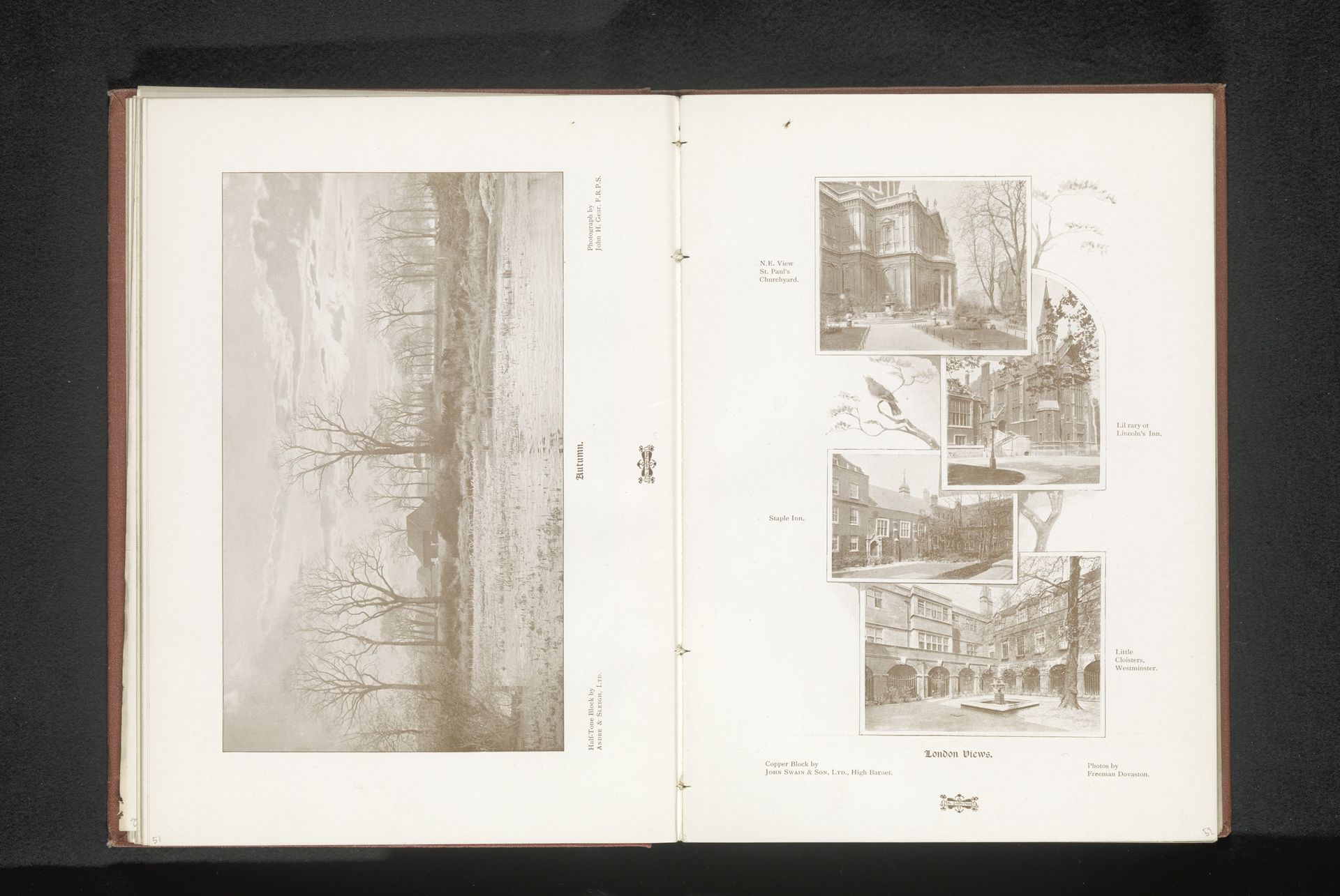 Fotomontage van vier stadsgezichten in Londen by Freeman Dovaston