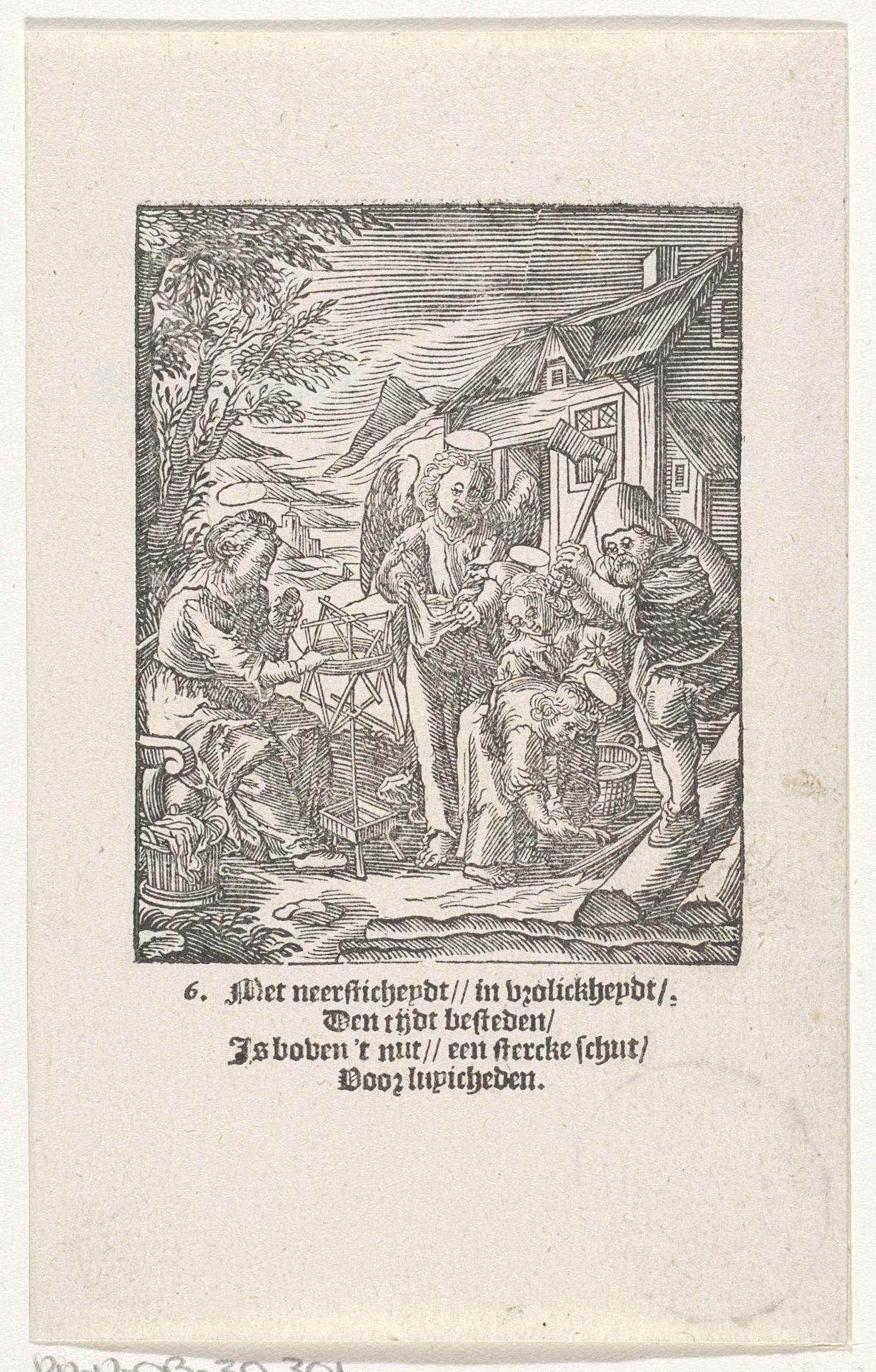 Christuskind raapt houtsnippers op by Christoffel van (II) Sichem