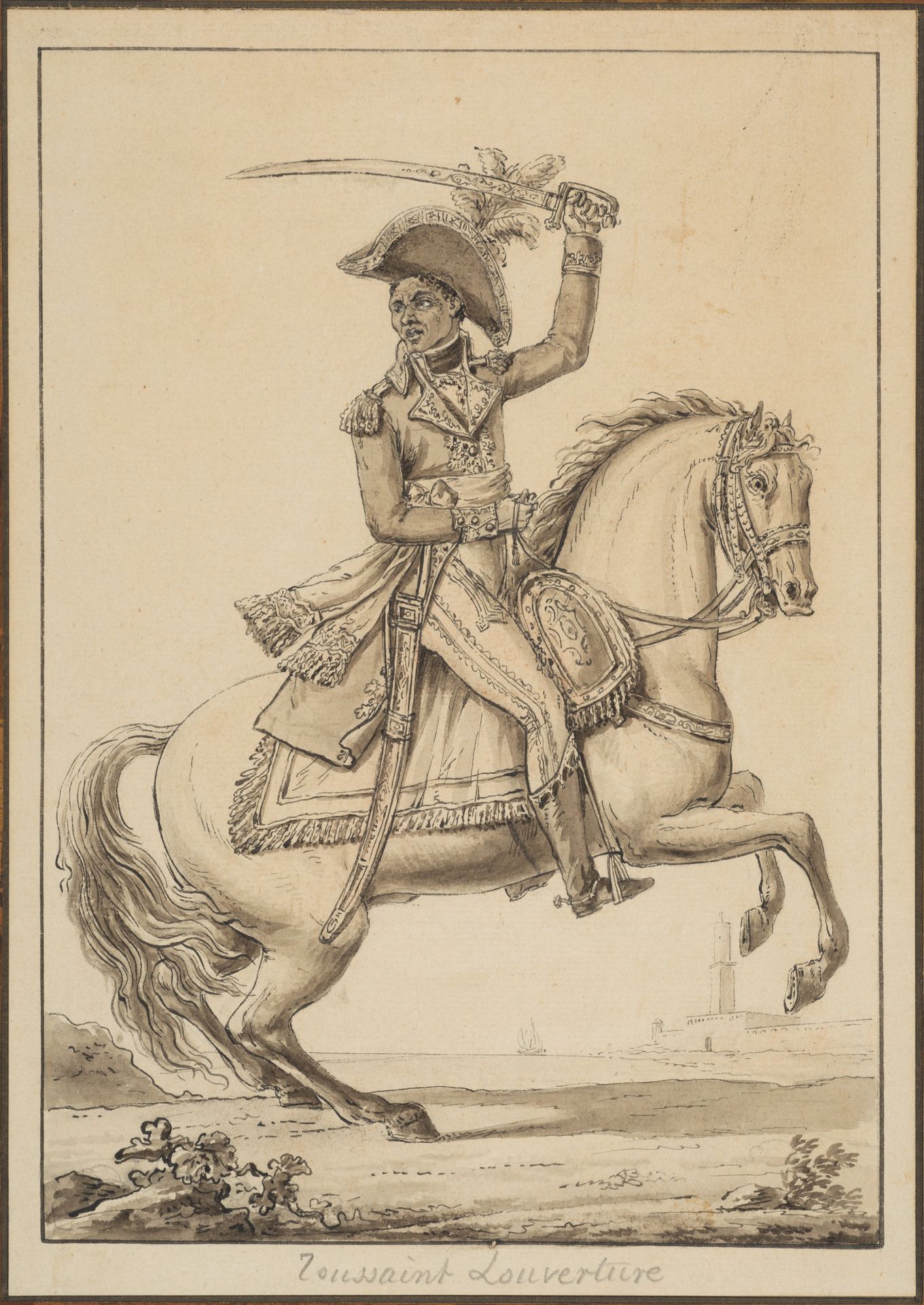 Toussaint Louverture on Horseback by Claude Louis Desrais