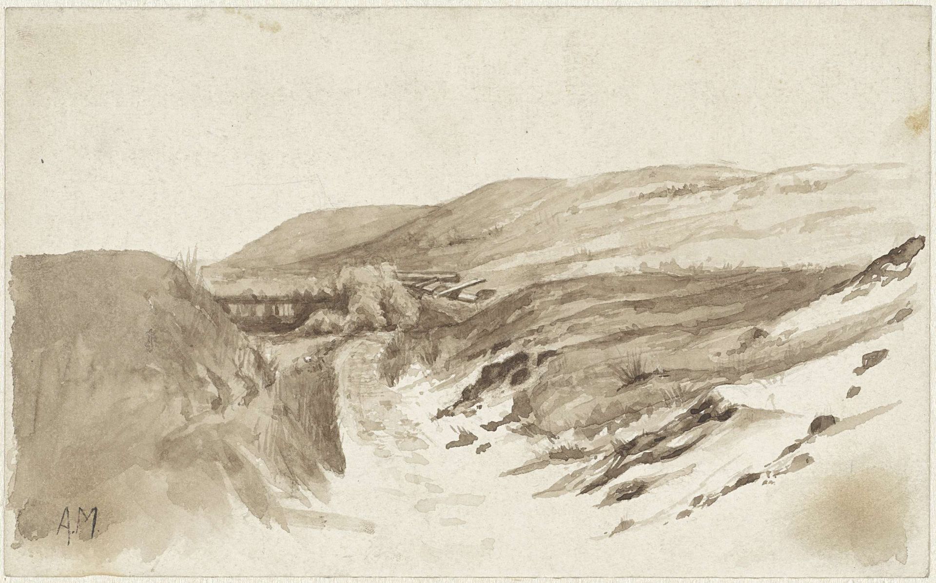 Heuvelachtig landschap by Anton Mauve