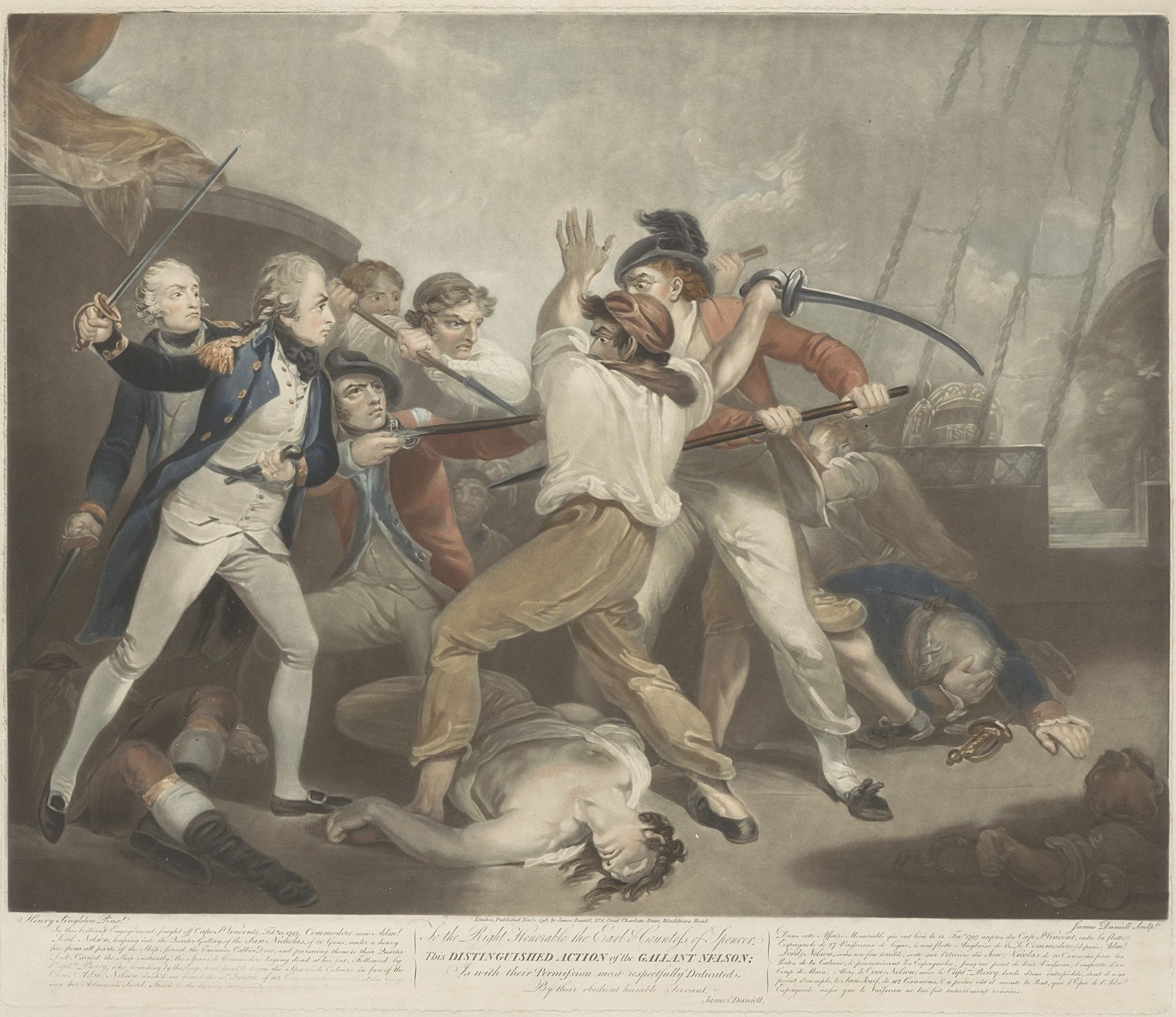 Horatio Nelson verslaat de Fransen bij Kaap Sint-Vincent by James Daniell