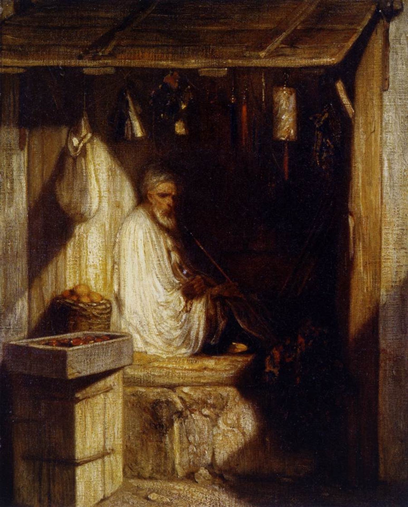 Turkish Merchant Smoking in His Shop by Alexandre-Gabriel Decamps