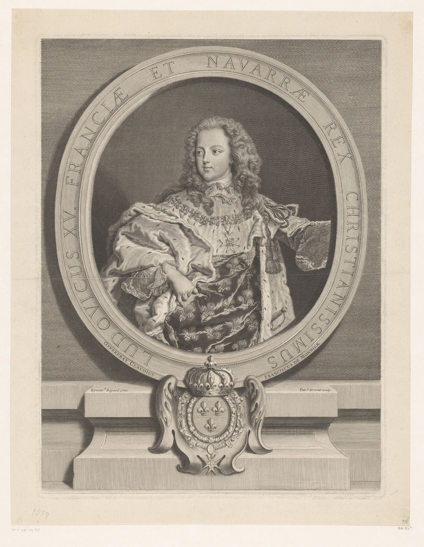 Portret van Lodewijk XV by Pierre Drevet