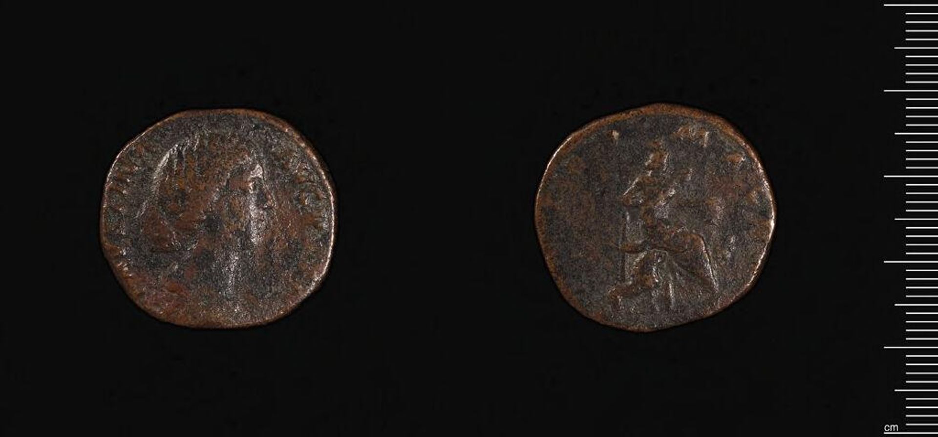 Sestertius of Faustina II by Faustina II