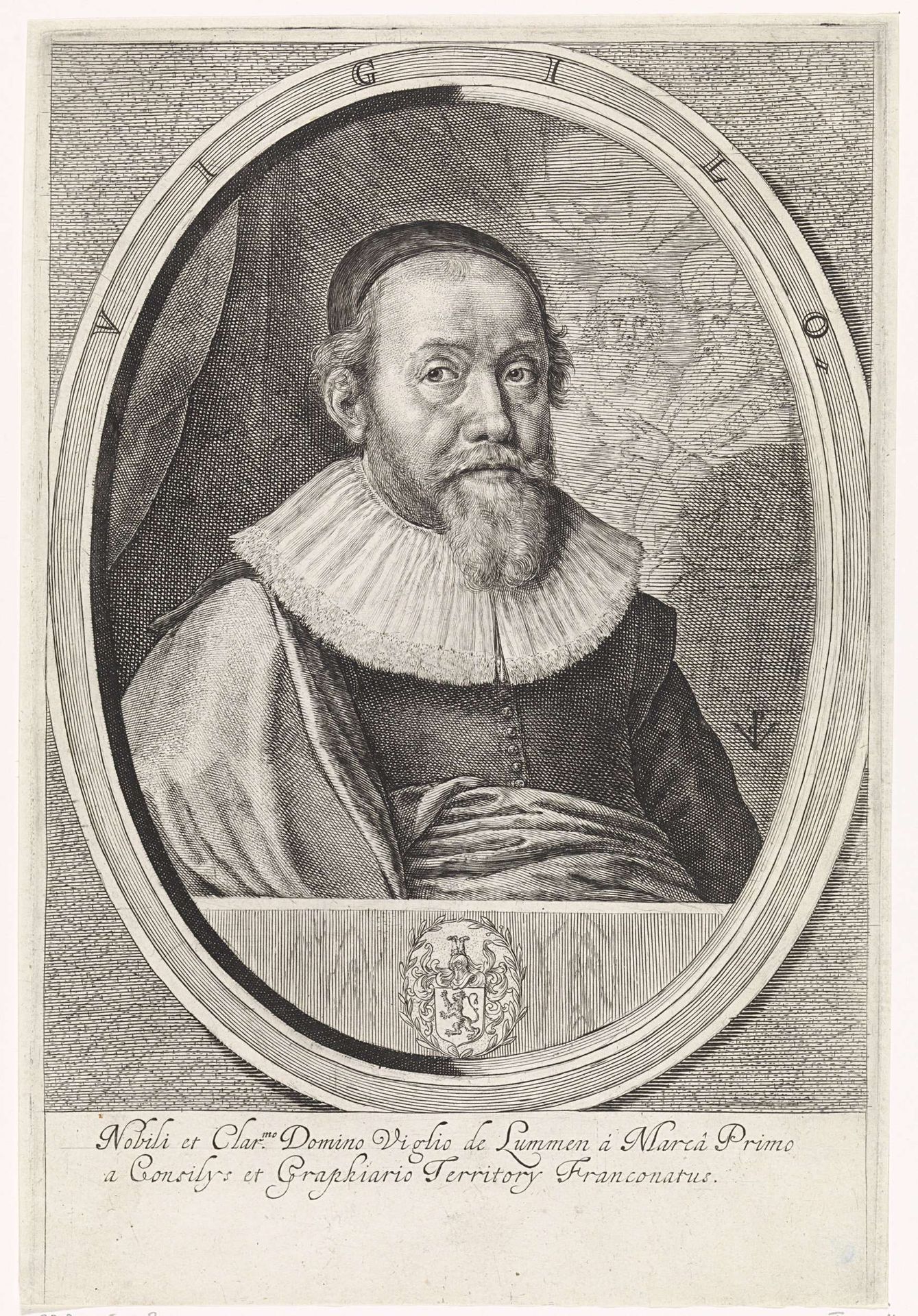 Portret van Viglius van Lumey van der Marck by Crispijn van de (II) Passe