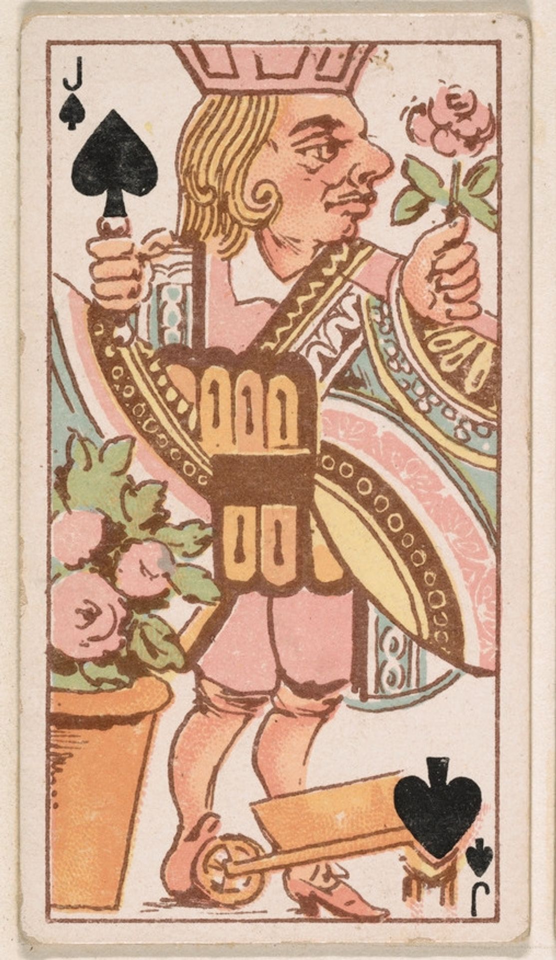 Jack of Spades, from Harlequin Cards, 2nd Series (N220) issued by Kinney Bros. by Kinney Brothers Tobacco Company