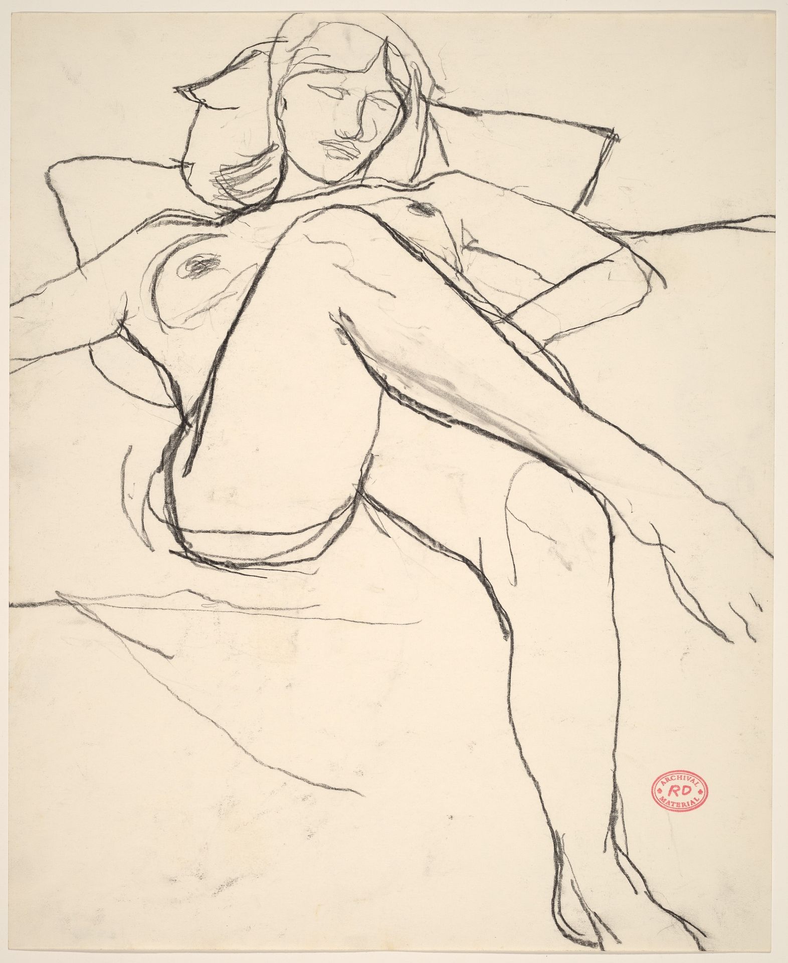 Untitled [reclining nude with her legs crossed] by Richard Diebenkorn
