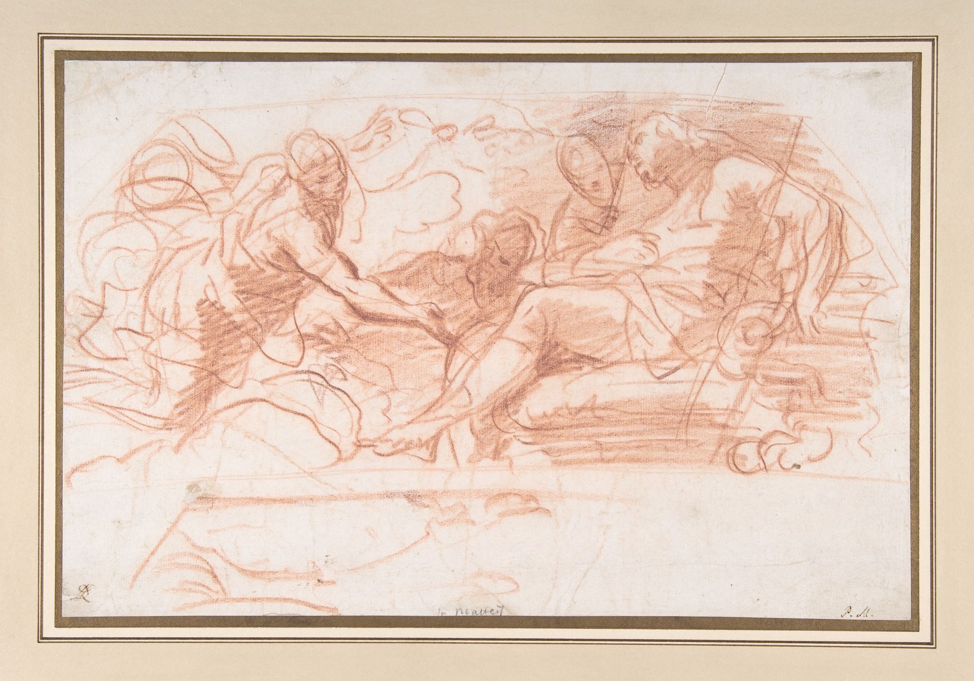 Flying Figure Appearing before an Enthroned Figure by Paolo De Matteis