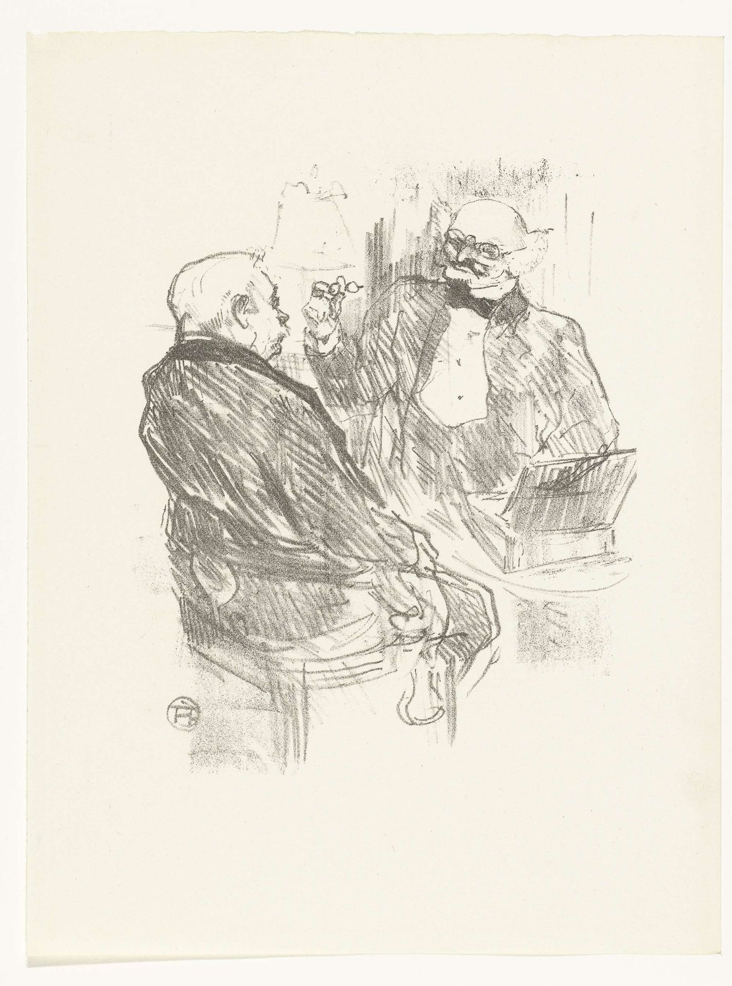 Georges Clemenceau en oogarts Mayer by Henri de Toulouse-Lautrec