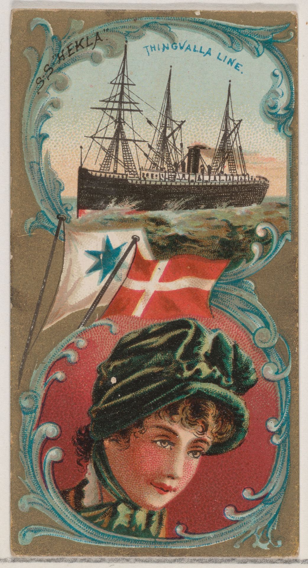 Steamship Hekla, Thingvalla Line, from the Ocean and River Steamers series (N83) for Duke brand cigarettes by W. Duke, Sons & Co.