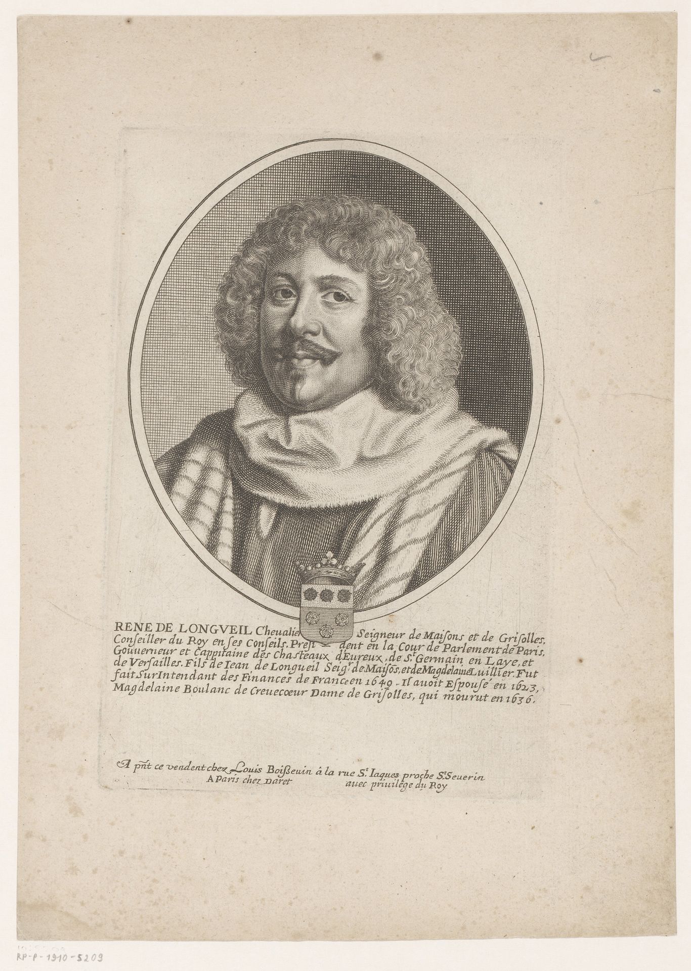 Portret van René de Longueil by Jean Frosne