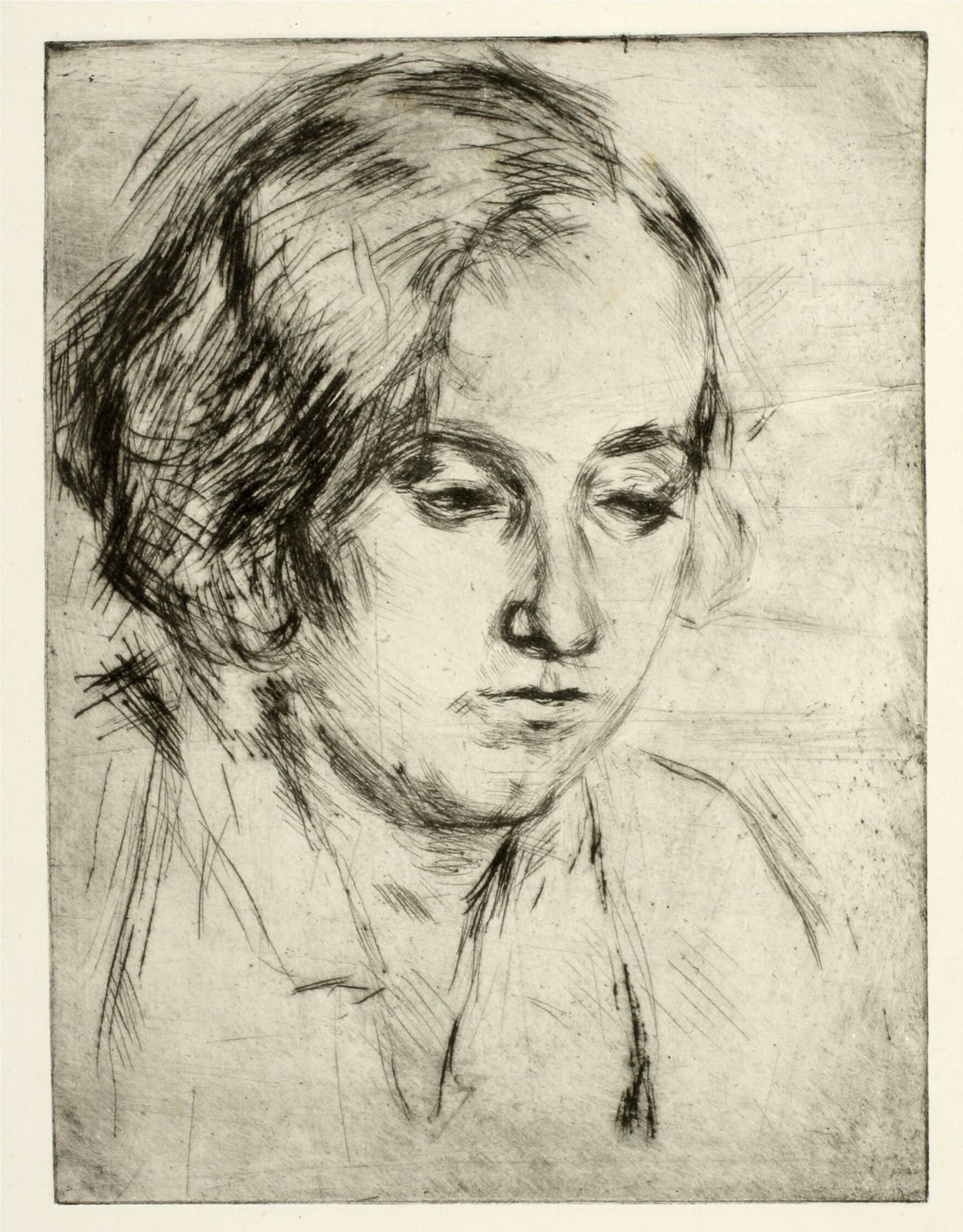 Portræt af kunstnerens søster Ella Wahlgreen Nielsen by Henry Nielsen