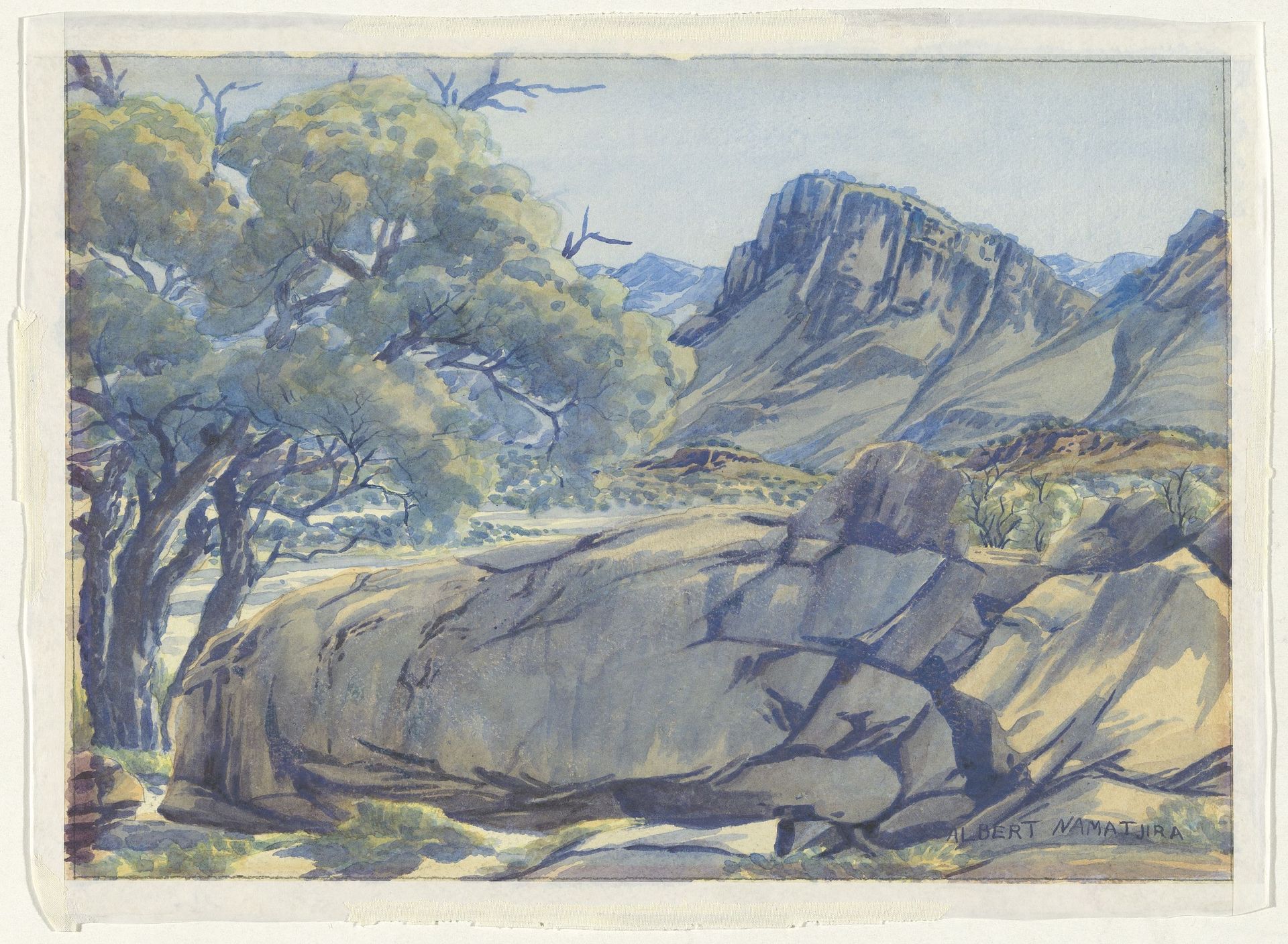 Rocks at the Turnoff, Hermannsburg Mission by Albert Namatjira