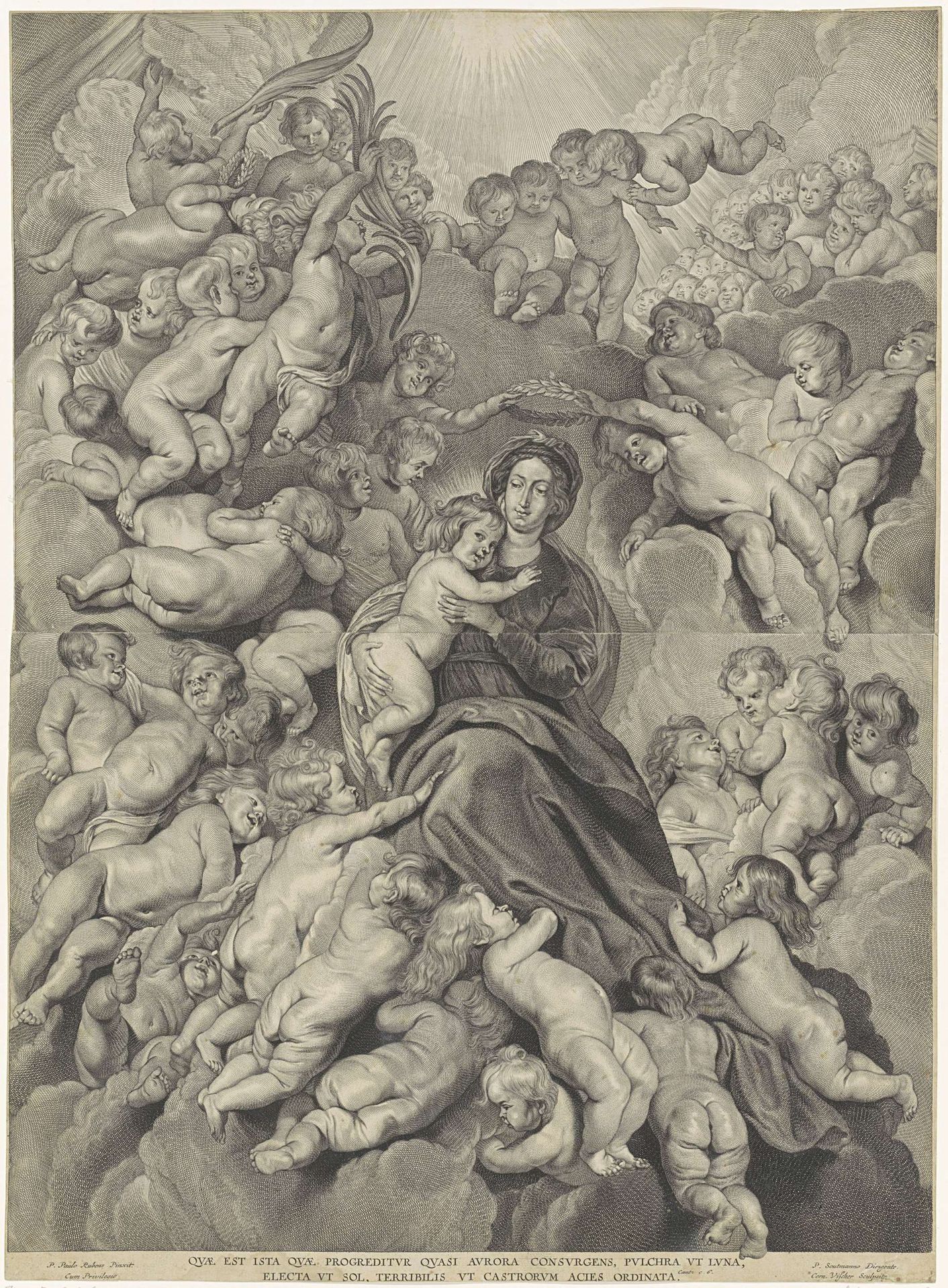 Kroning van Maria by Cornelis Visscher