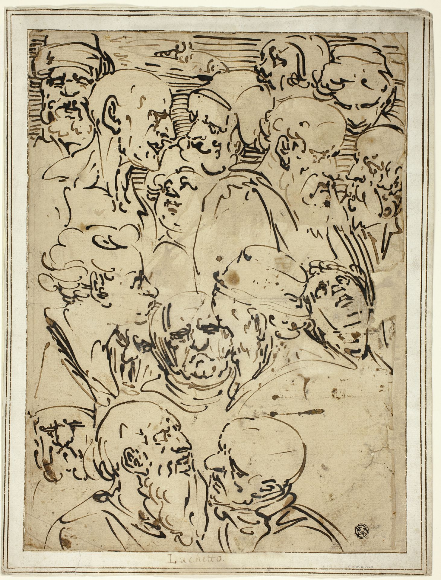 Sketches of Heads by Luca Cambiaso