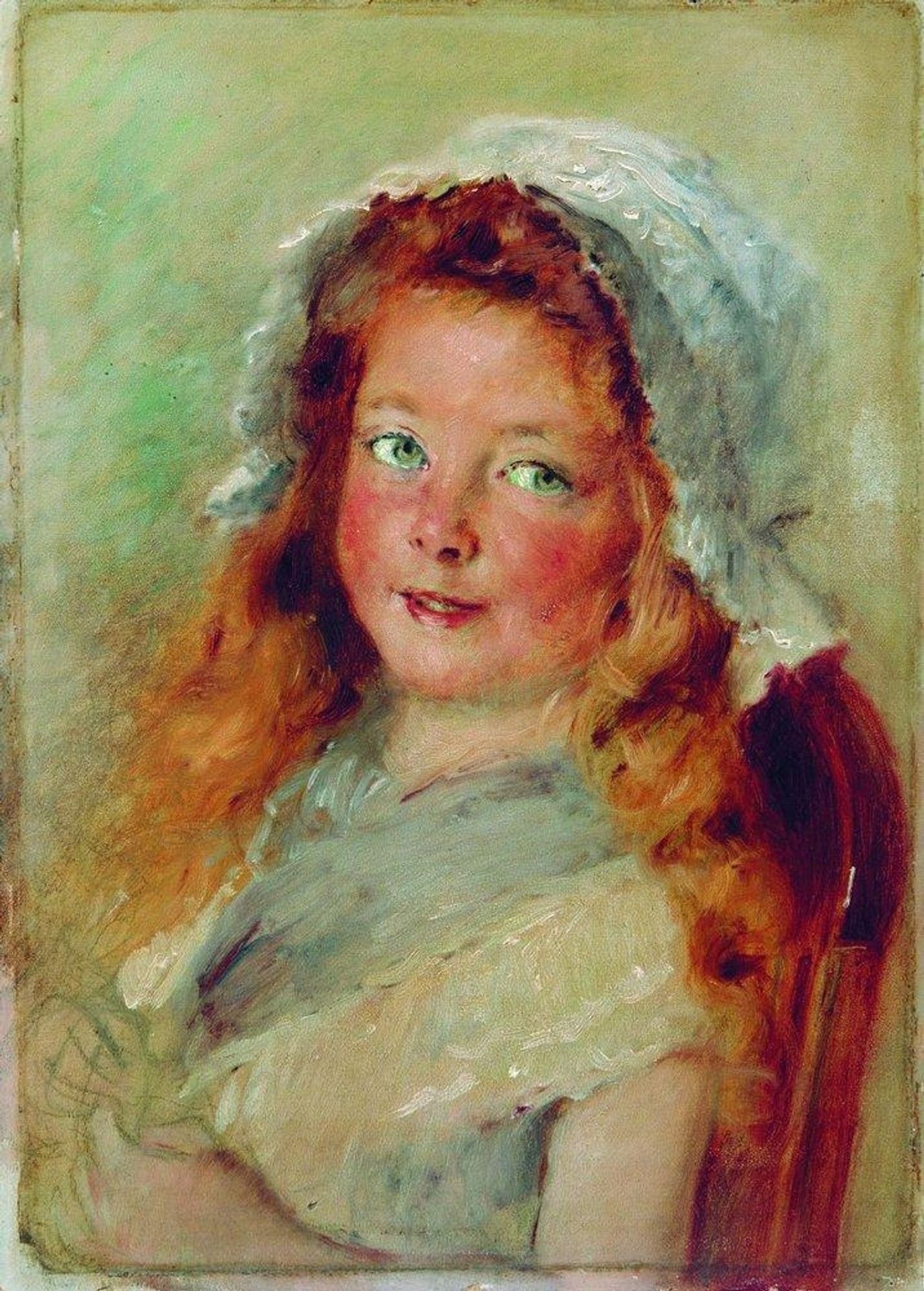 Girl in Bonnet by Konstantin Egorovich Makovsky