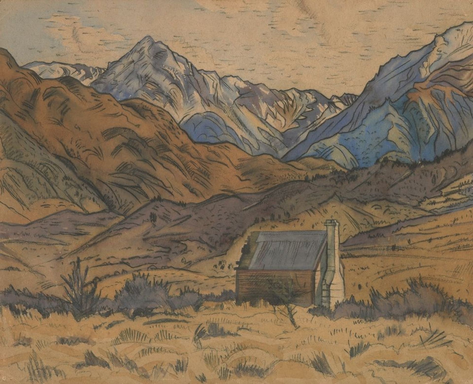Mountains, Cass by Rita Angus