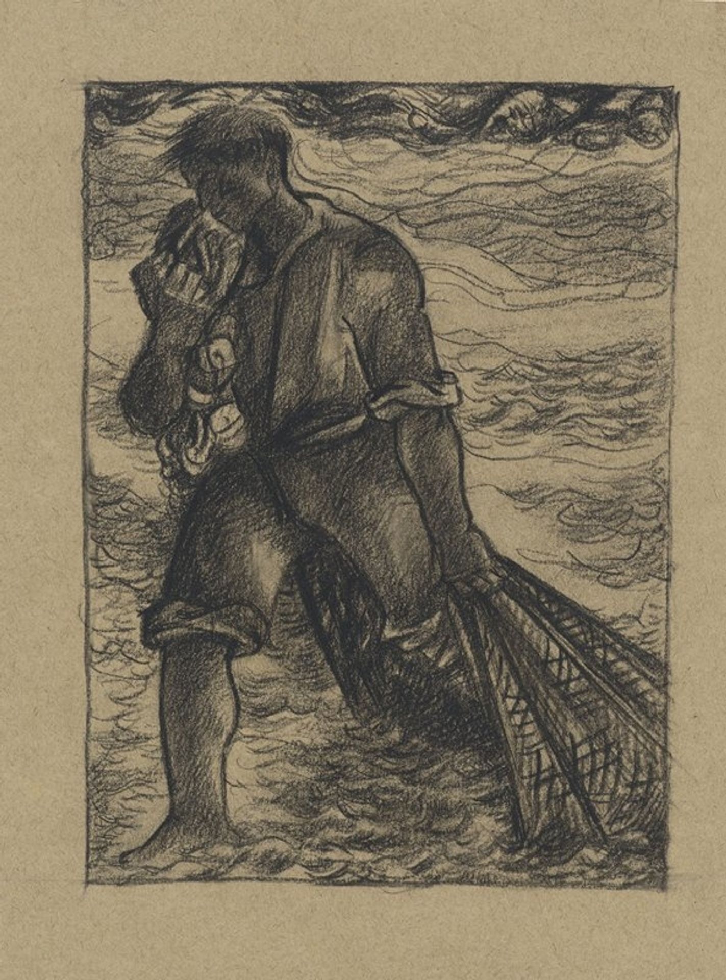 Visser met net by Richard Nicolaüs Roland Holst