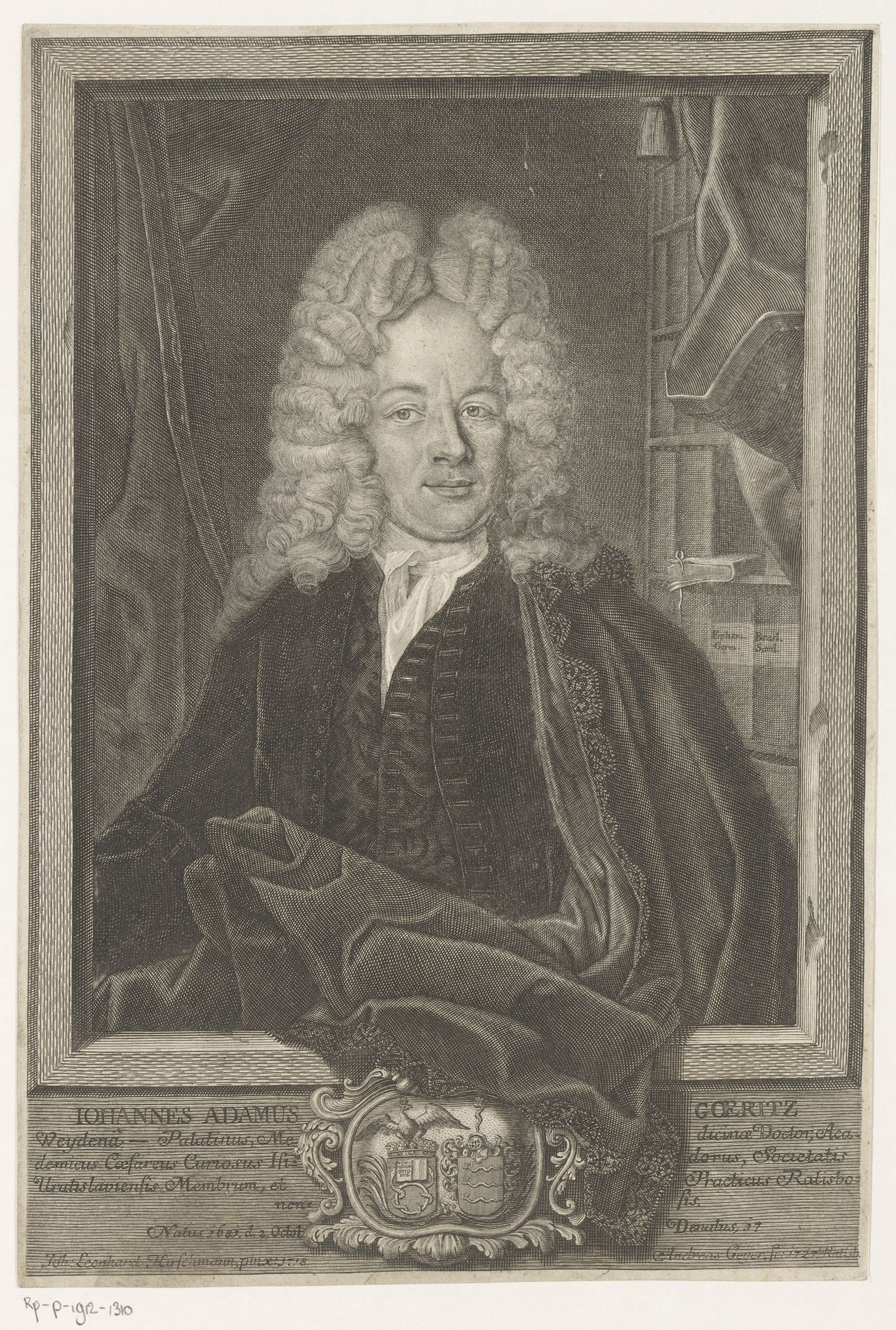Portret van Johann Adam Goeritz by Andreas Geyer