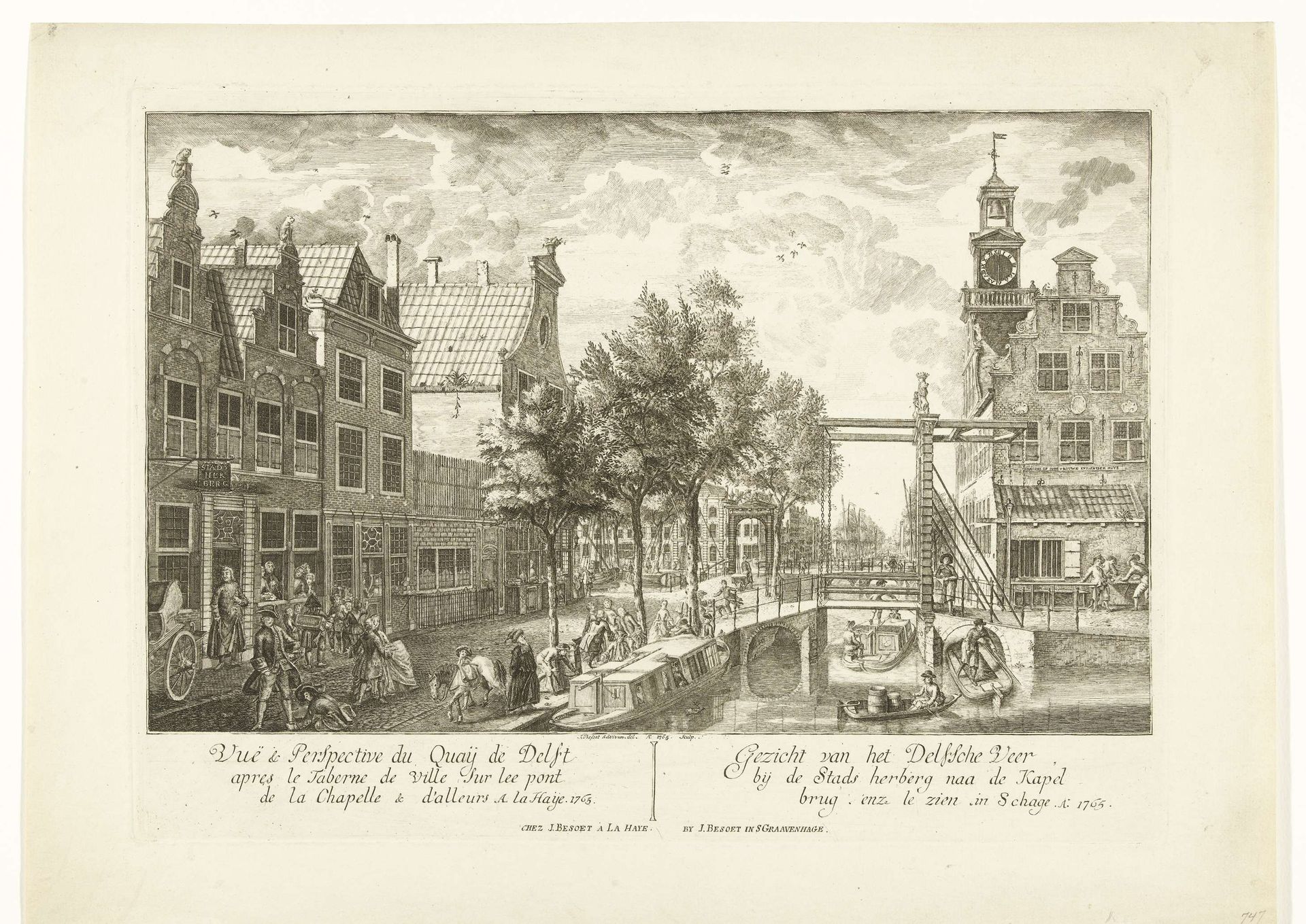 Stadsgezicht met het Zieken en Oude Vrouwenhuis en Kinderhuis aan het Spui te Den Haag by Iven Besoet