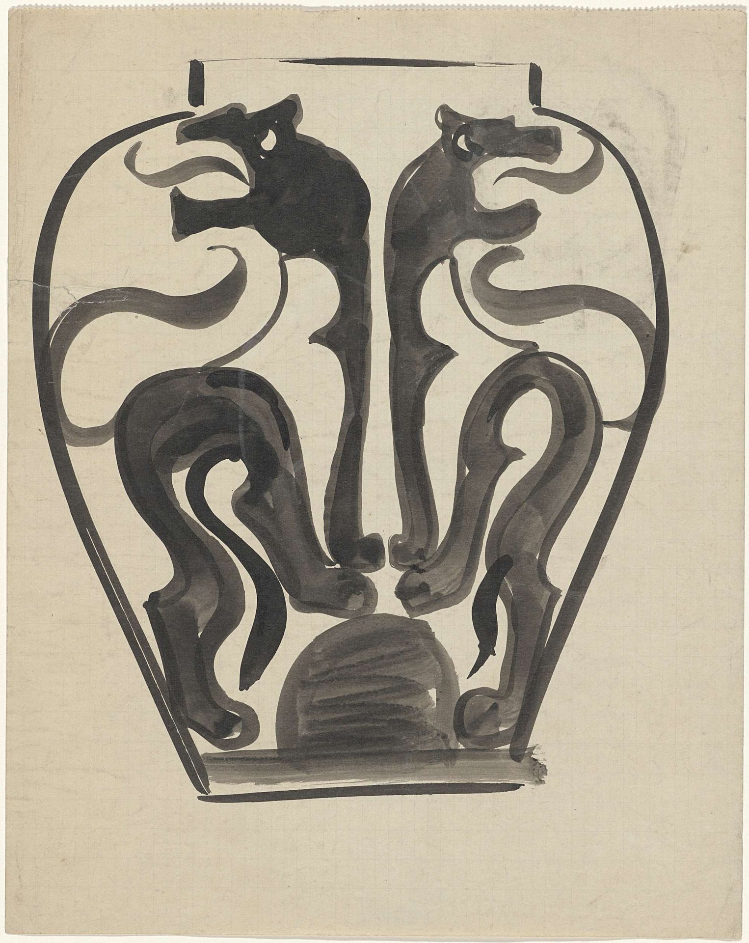 Ontwerp voor een vaas by Carel Adolph Lion Cachet