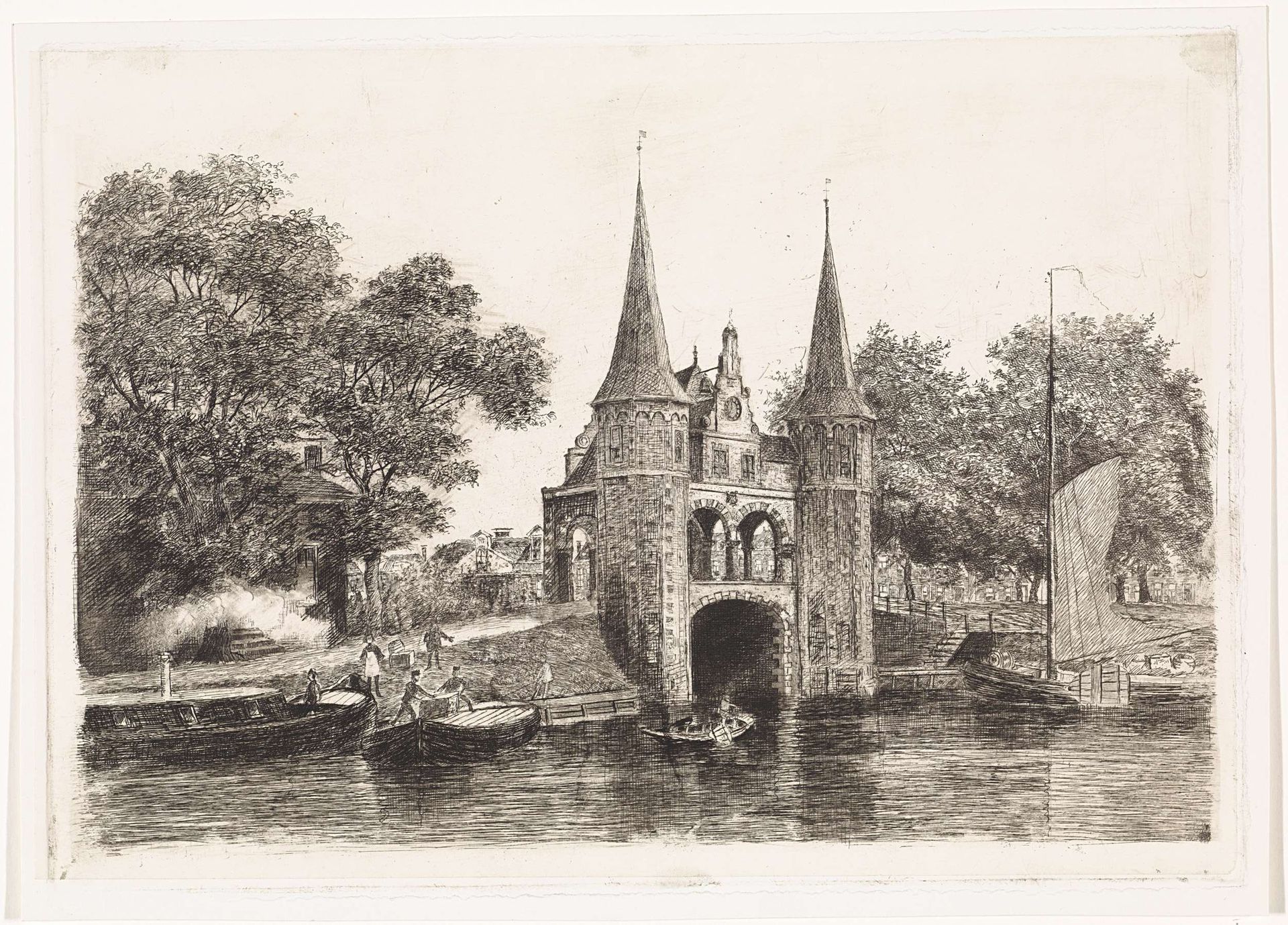 Waterpoort te Sneek by Elias Stark