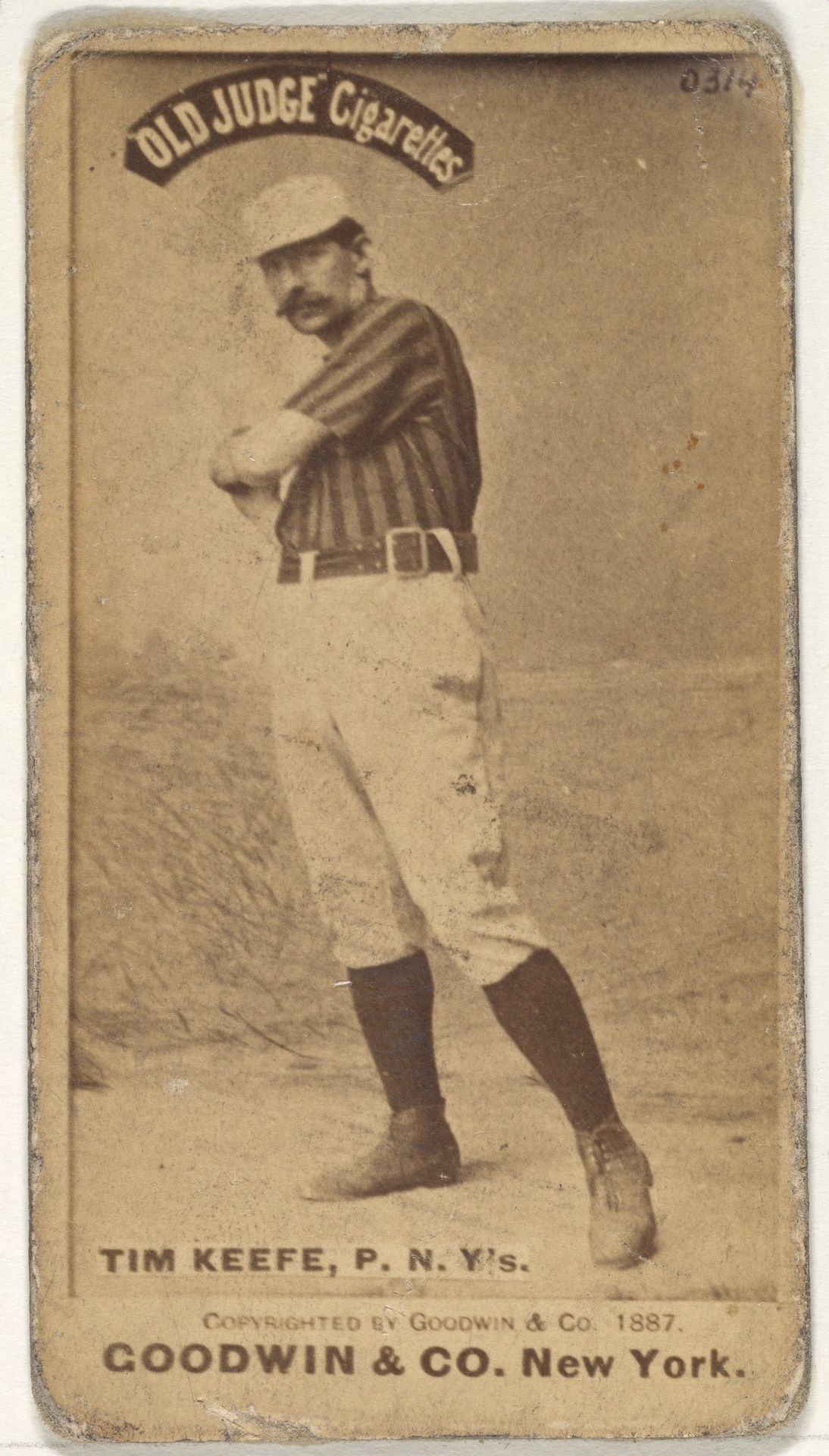 Timothy John "Tim" Keefe, Pitcher, New York, from the Old Judge series (N172) for Old Judge Cigarettes by Goodwin & Company