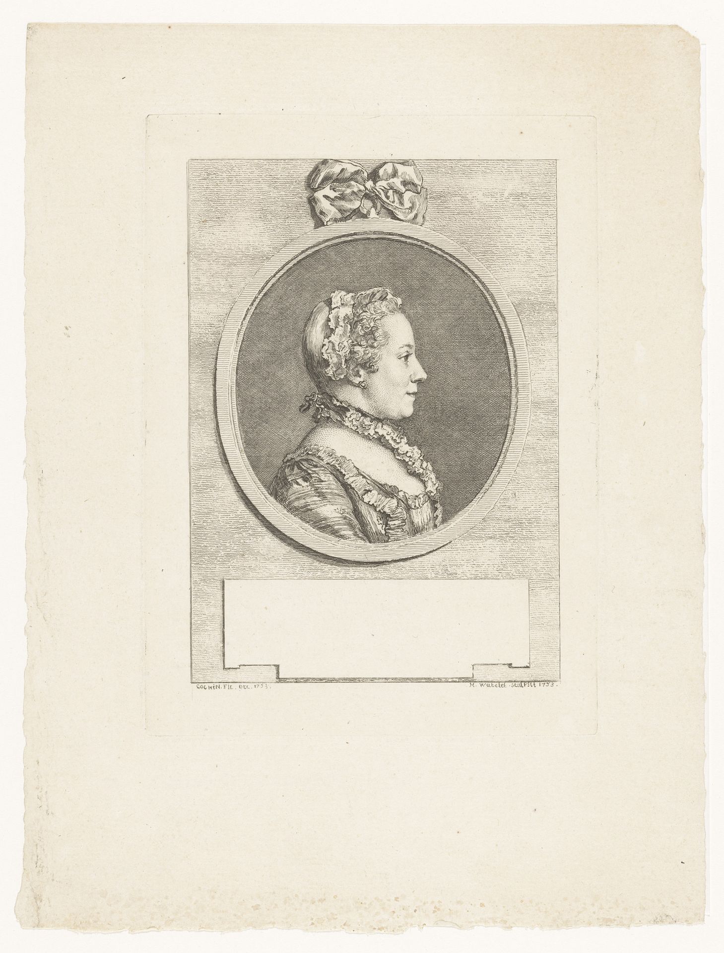 Portret van Marguerite LeComte by Claude Henri Watelet
