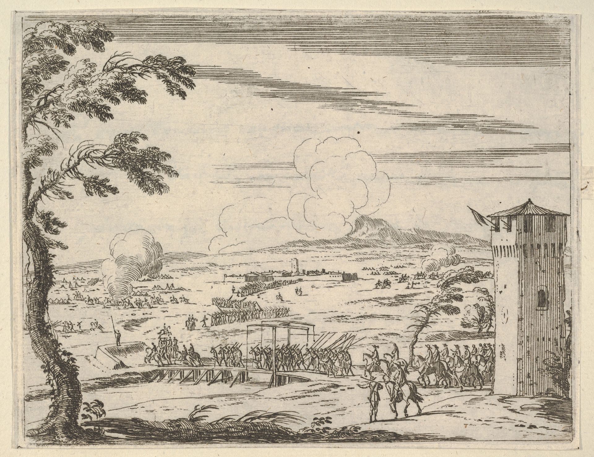 Francesco I d'Este Protects the Piazza di Nonantola Against the Marchesa Mattei with a Small Number of People and a Great Loss of Ecclesiastics, from L'Idea di un Principe ed Eroe Cristiano in Francesco I d'Este, di Modena e Reggio Duca VIII [...] by Bartolomeo Fenice (Fénis)
