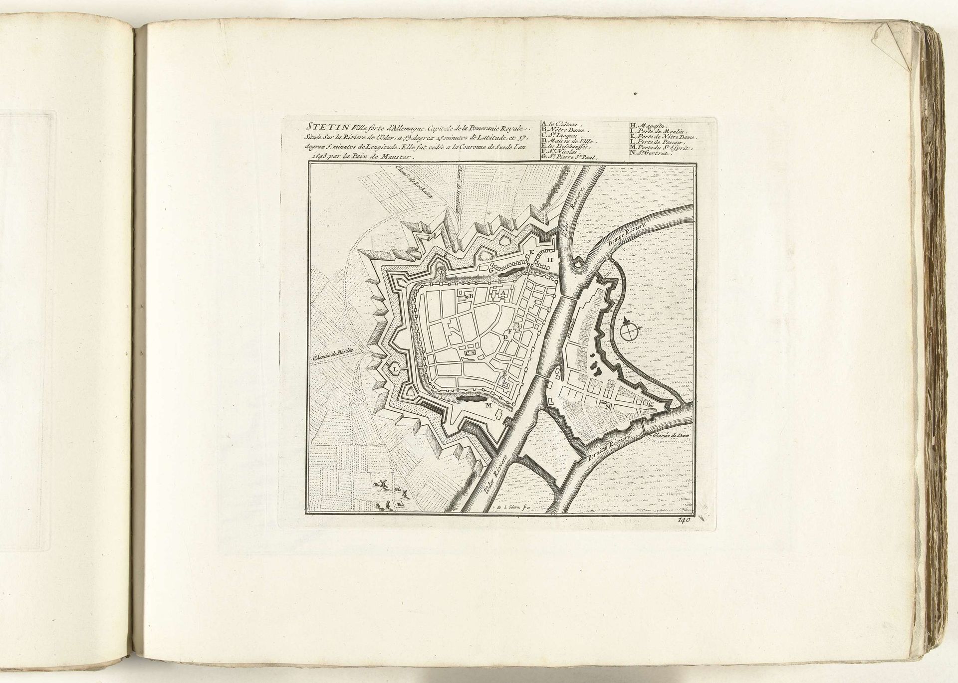 Plattegrond van Stettin, ca. 1702 by Laurens Scherm