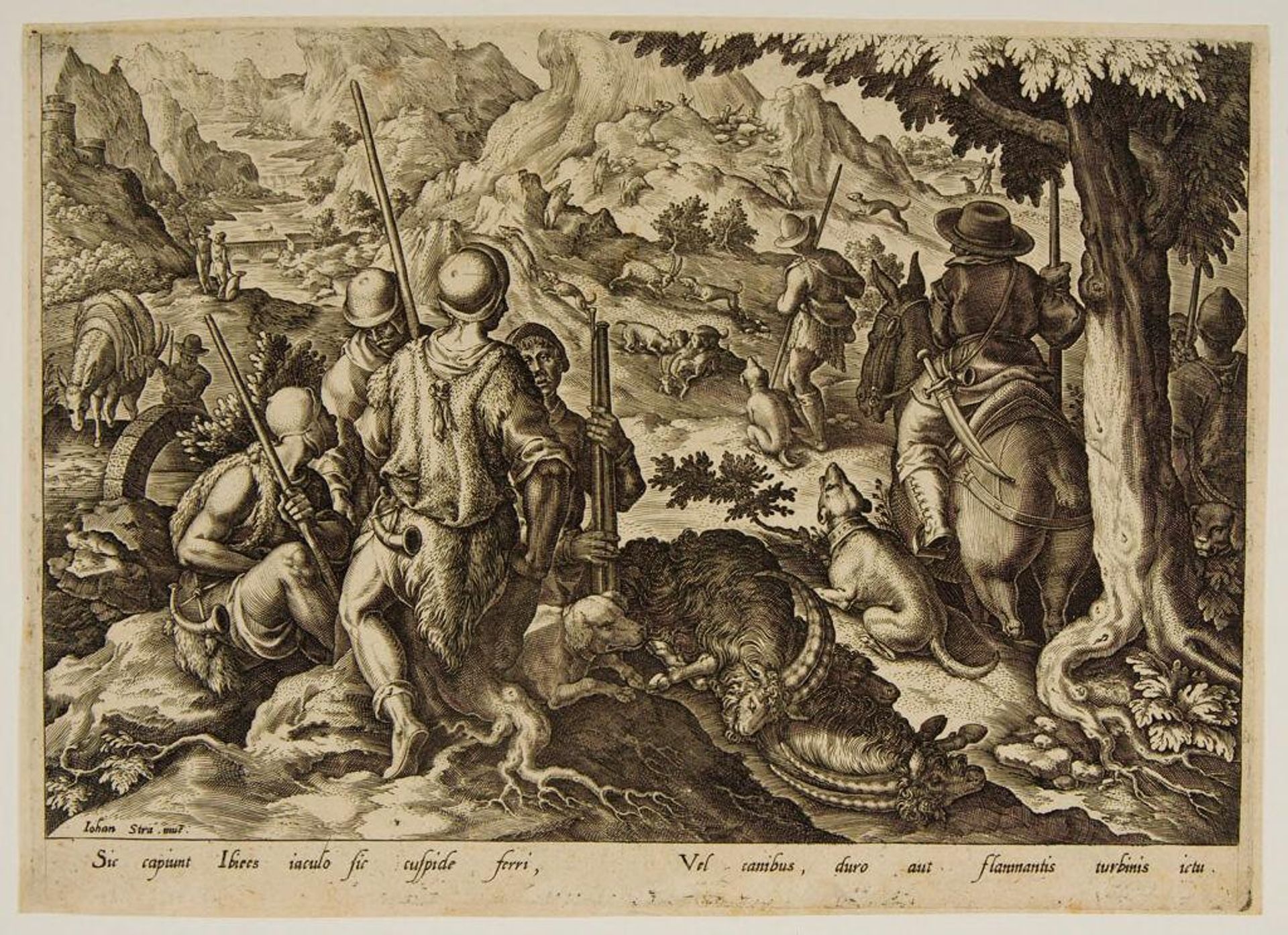 Hunting the Mountain Goat by Adriaen Collaert