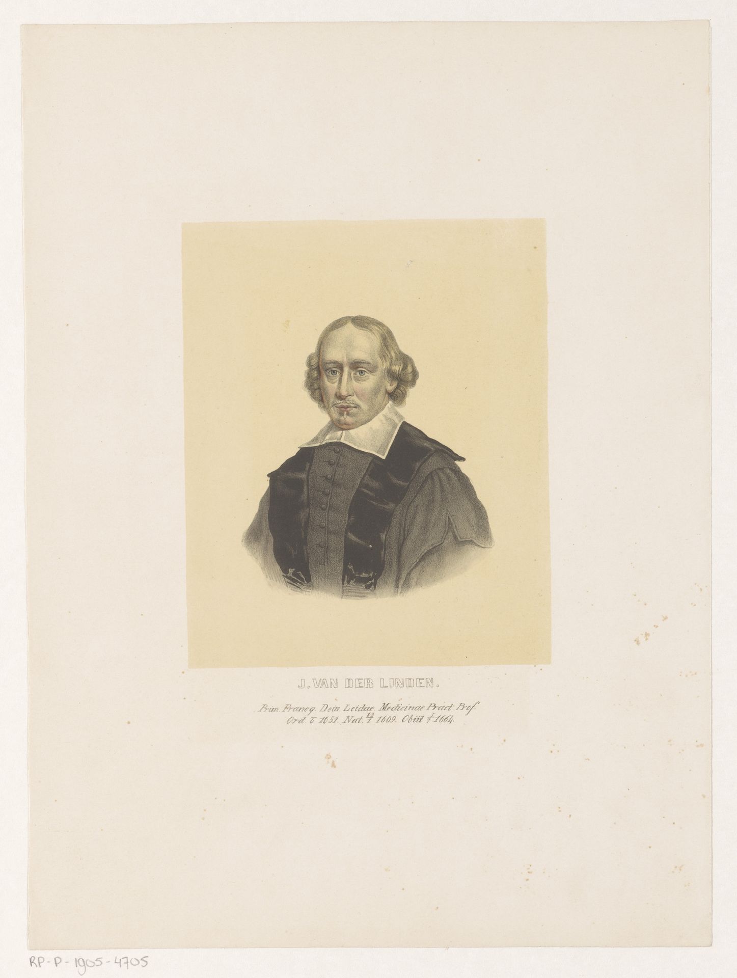 Portret van Jan Antonides van der Linden by Leendert (I) Springer