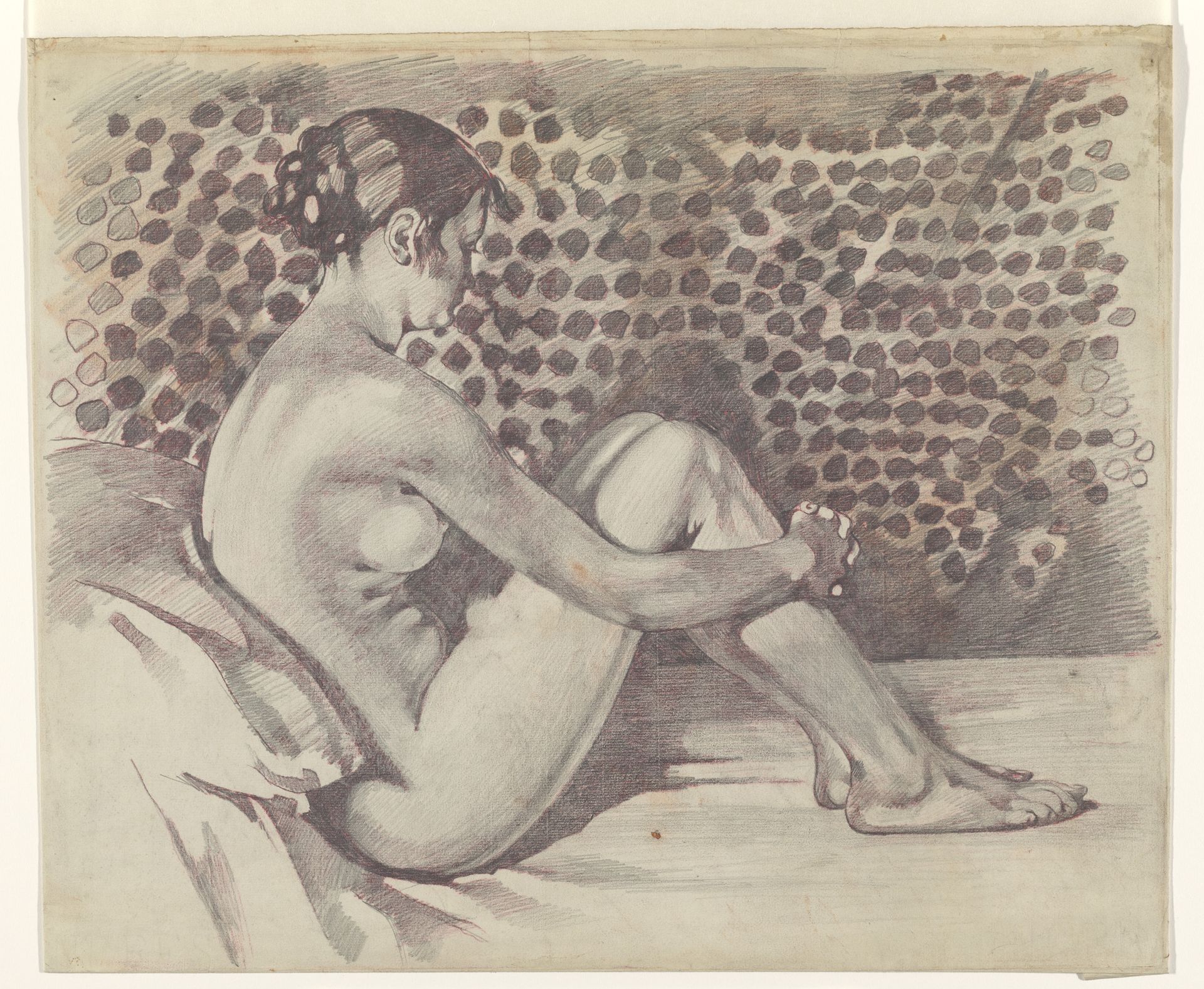 Zittend vrouwelijk naakt, naar rechts by Willem Witsen
