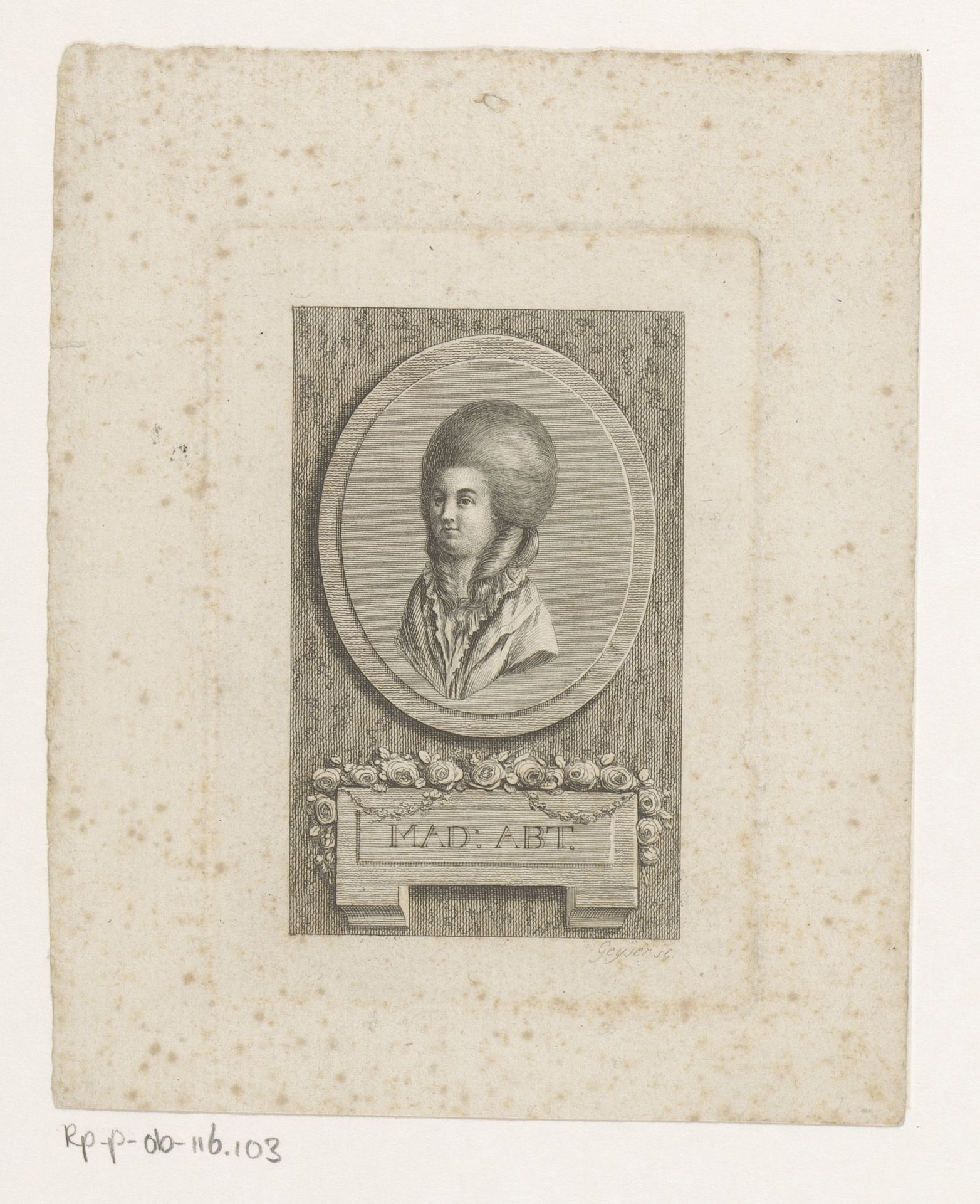 Portret van Felicitas Abt by Christian Gottlieb Geyser