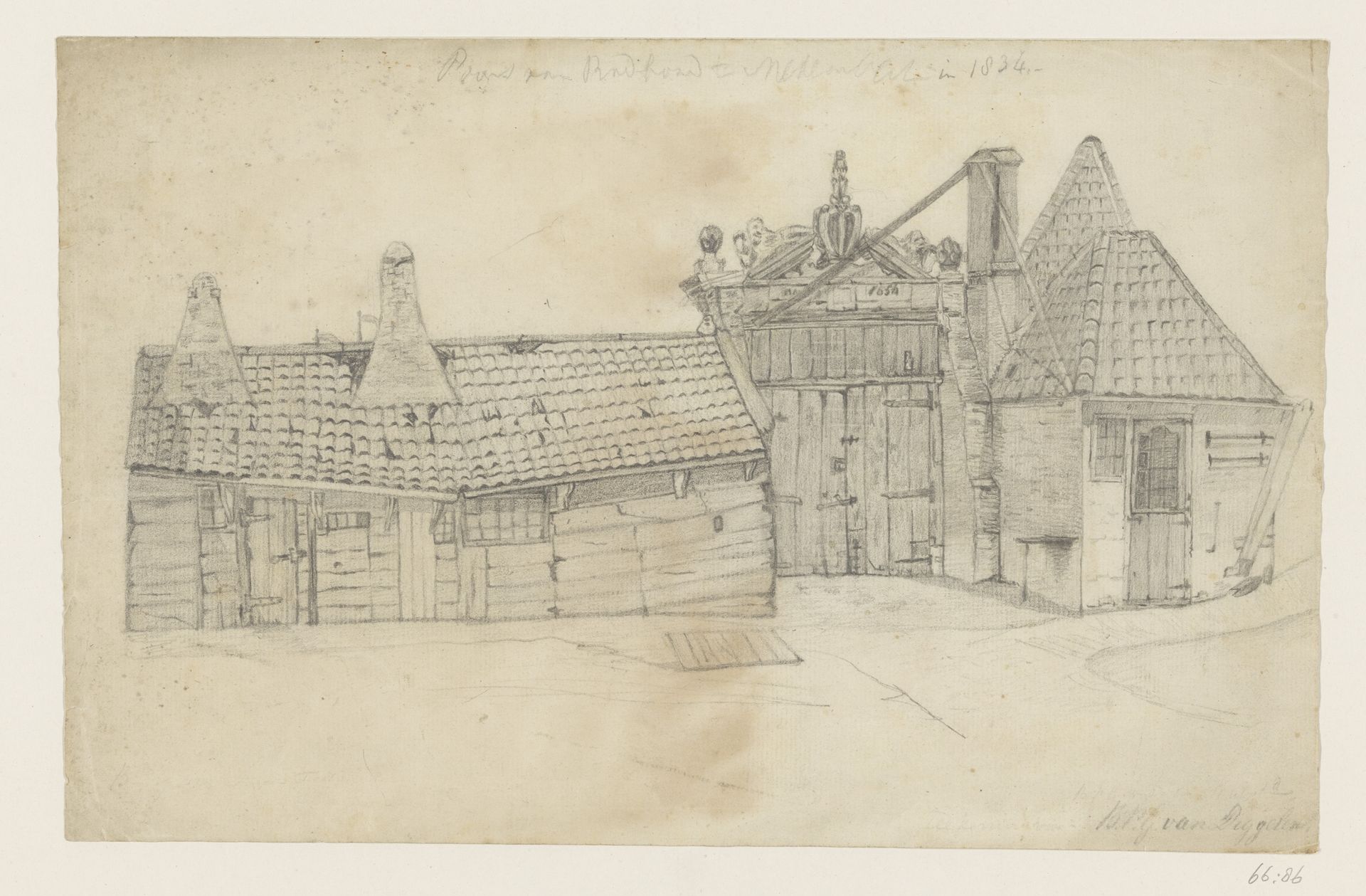 Gezicht op de poort van kasteel Radboud in Medemblik by B.P.G. van Diggelen