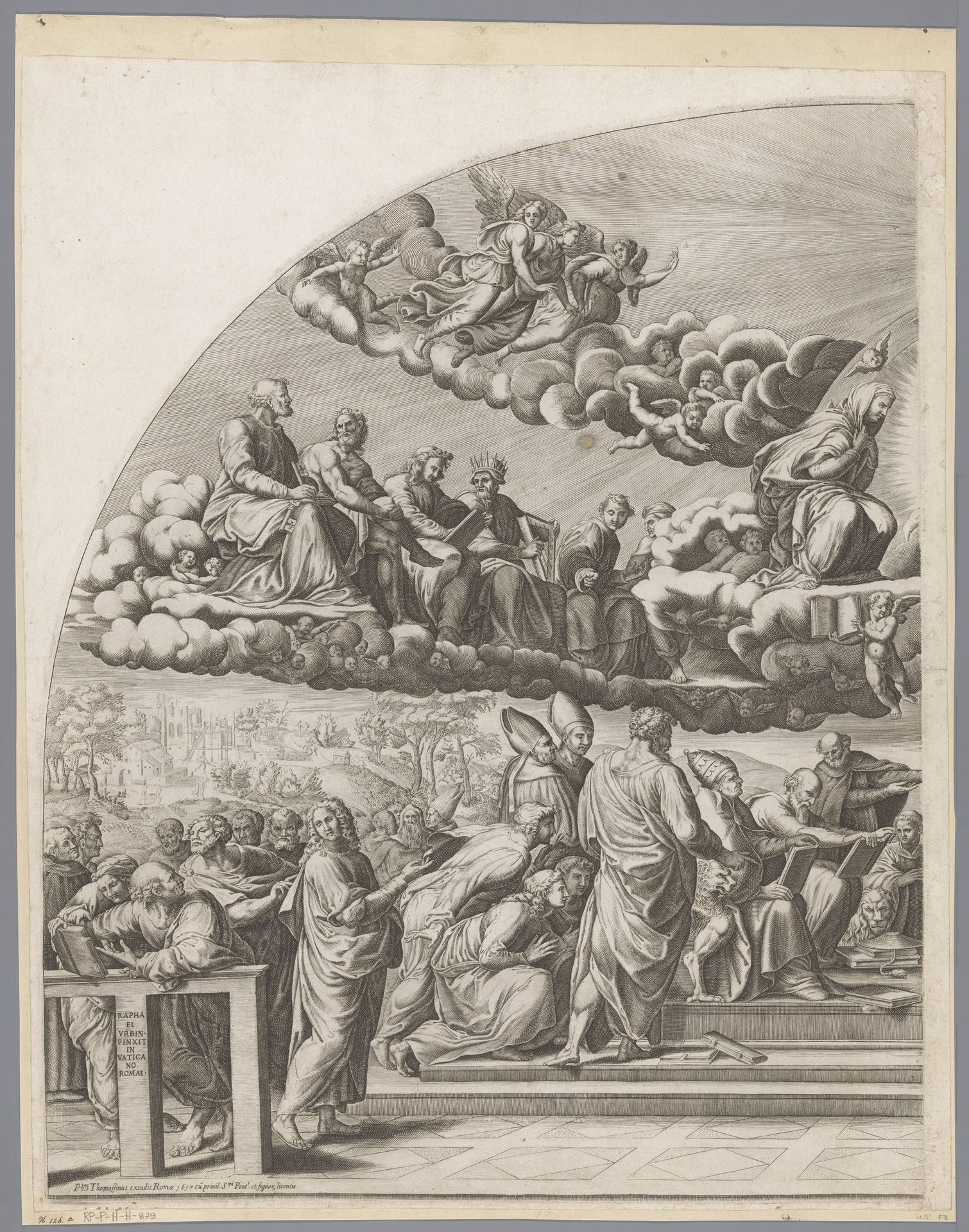 Dispuut over het Heilige Sacrament (linkerdeel) by Philippe Thomassin