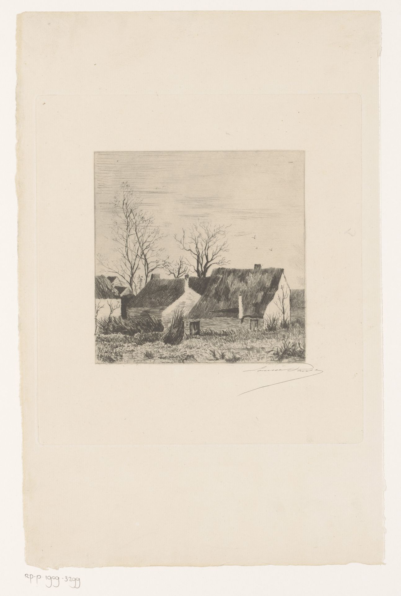 Landschap met boerderijen by Louise Danse