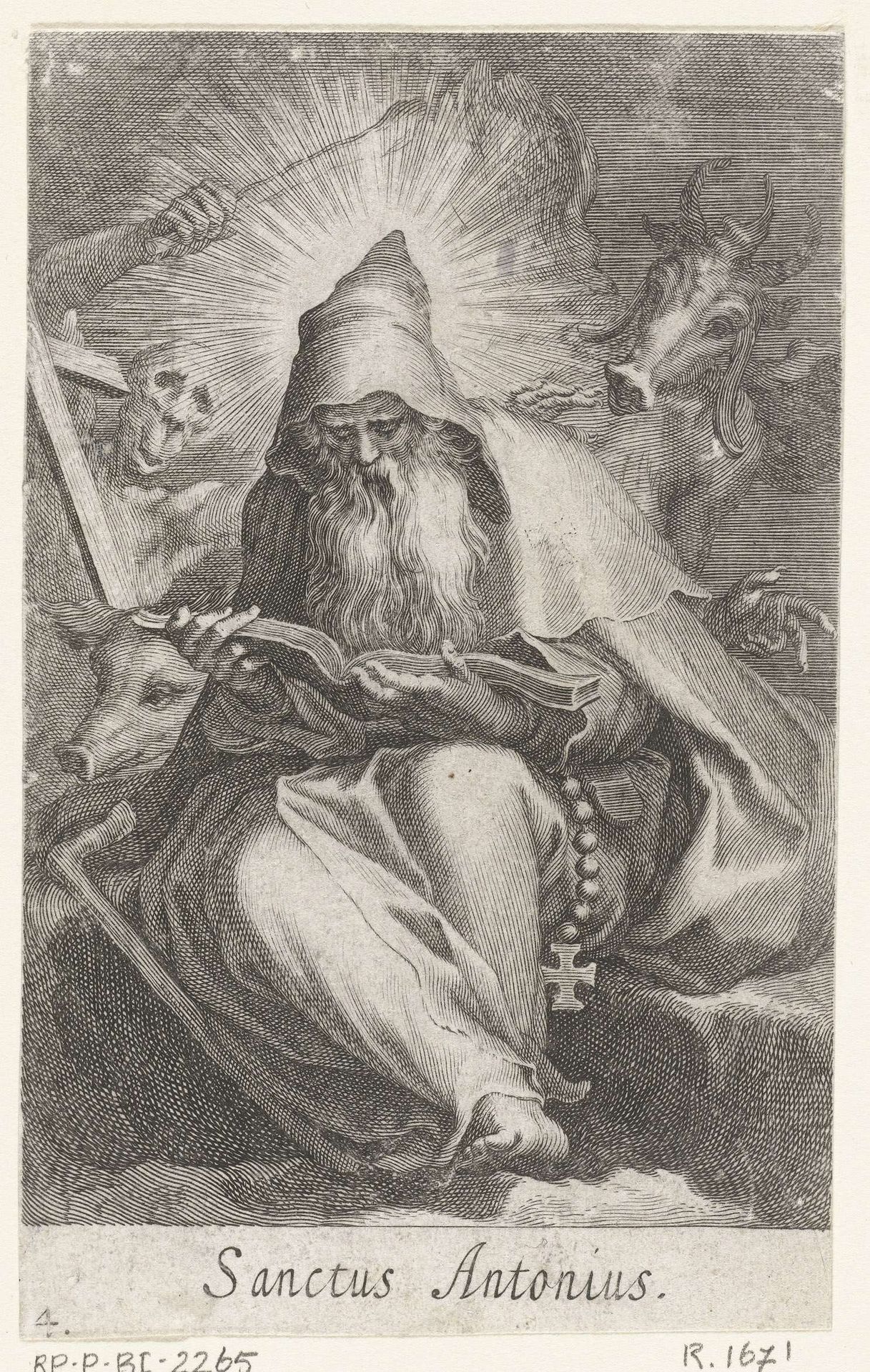 Heilige Antonius de Grote van Egypte als kluizenaar by Boëtius Adamsz. Bolswert