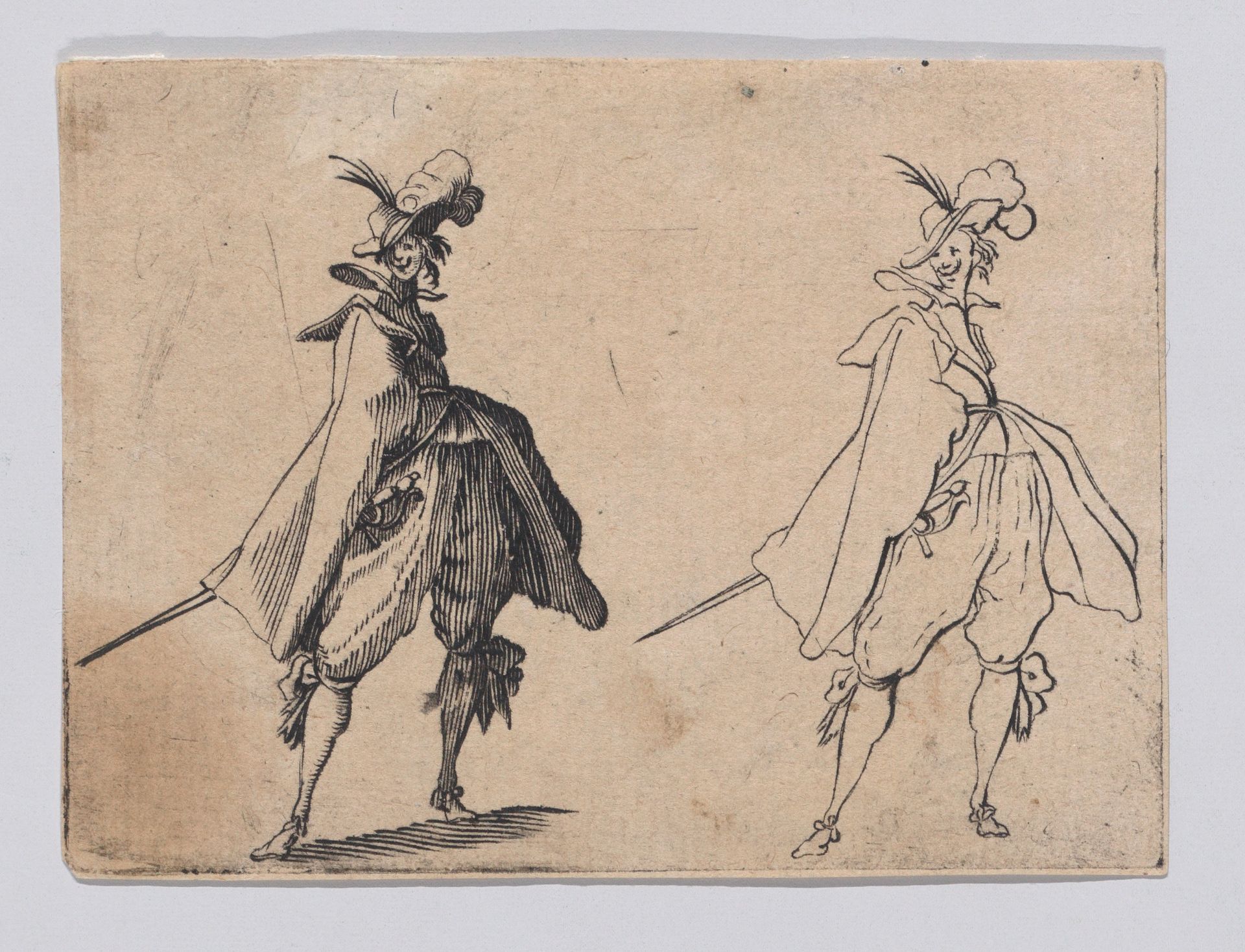 Reverse Copy of La Gentilhomme au Grand Manteau, Vu de Face (Gentleman with a Large Mantle, Seen from the Front), from Les Caprices Series A, The Florence Set by Anonymous