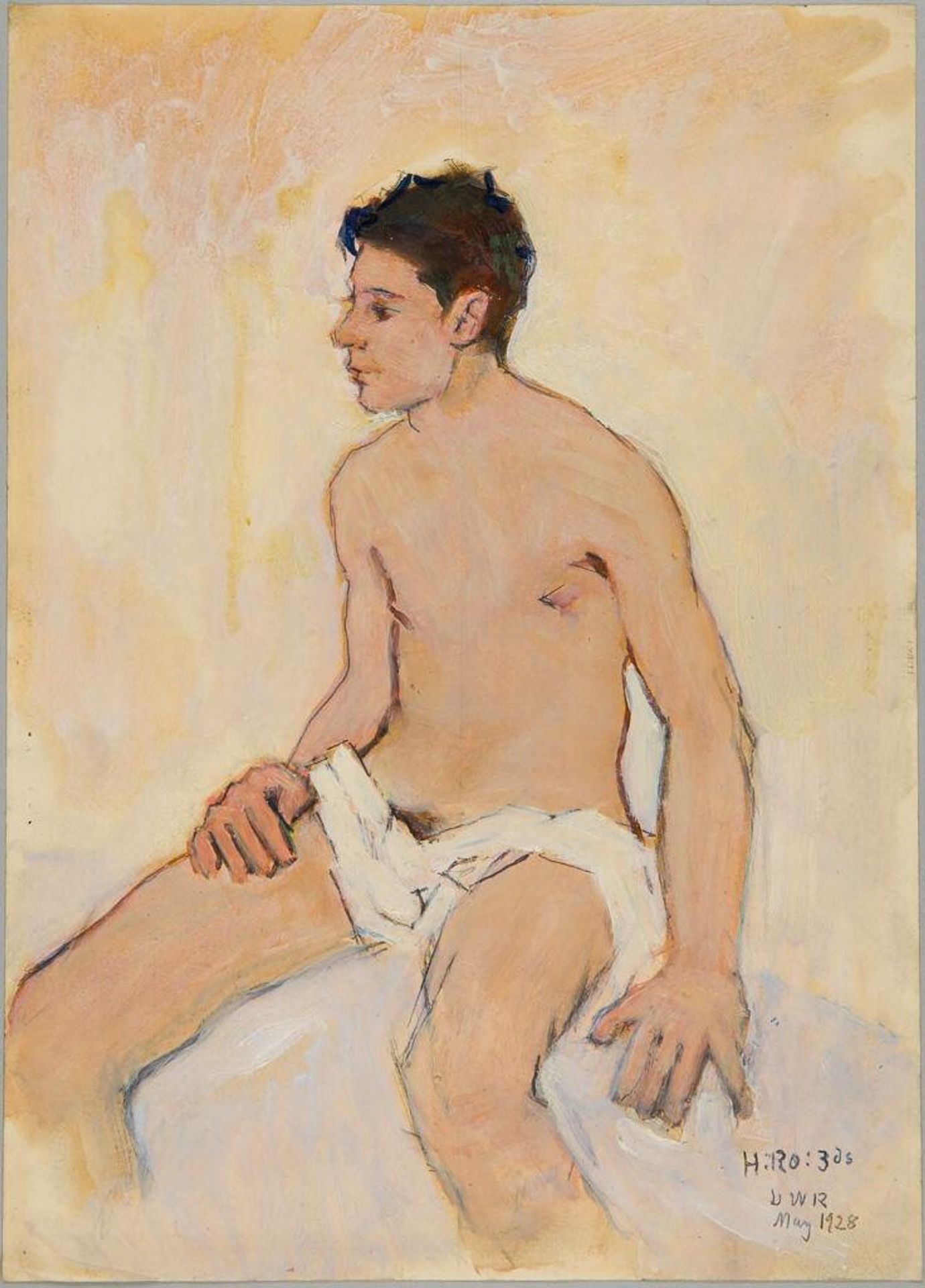Seated Male Nude by Denman Waldo Ross