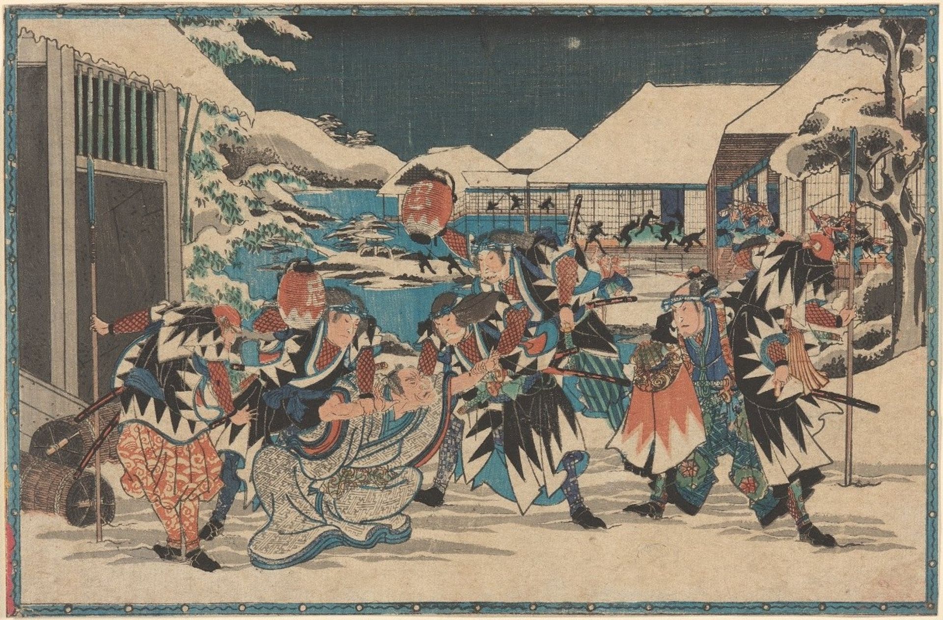 Capture of Moronao in Snow by Utagawa Hiroshige