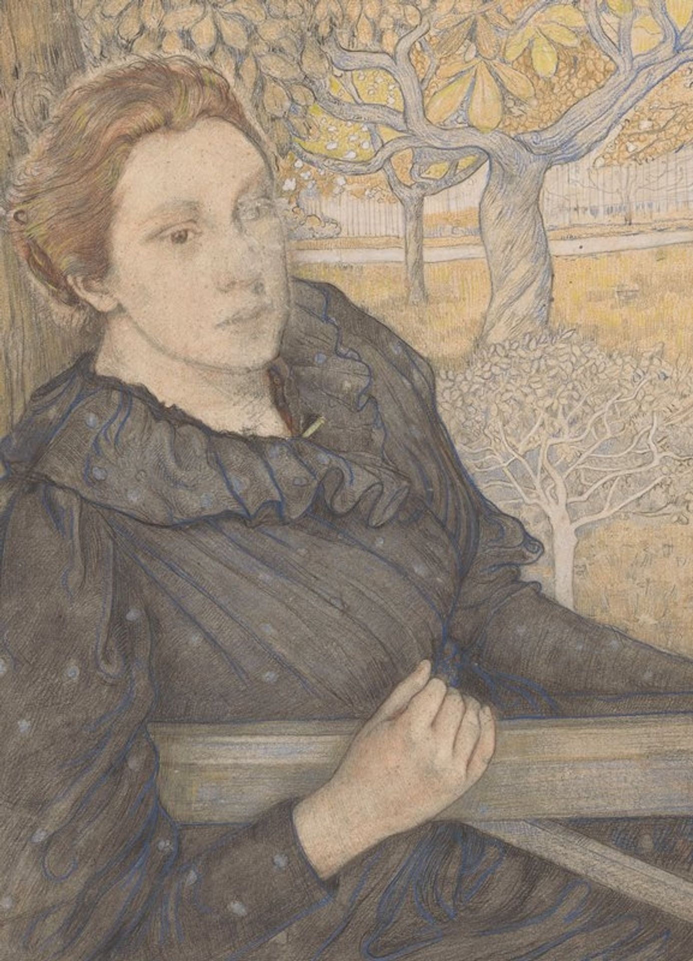 Henriëtte van der Schalk in een tuin te Noordwijk by Richard Nicolaüs Roland Holst