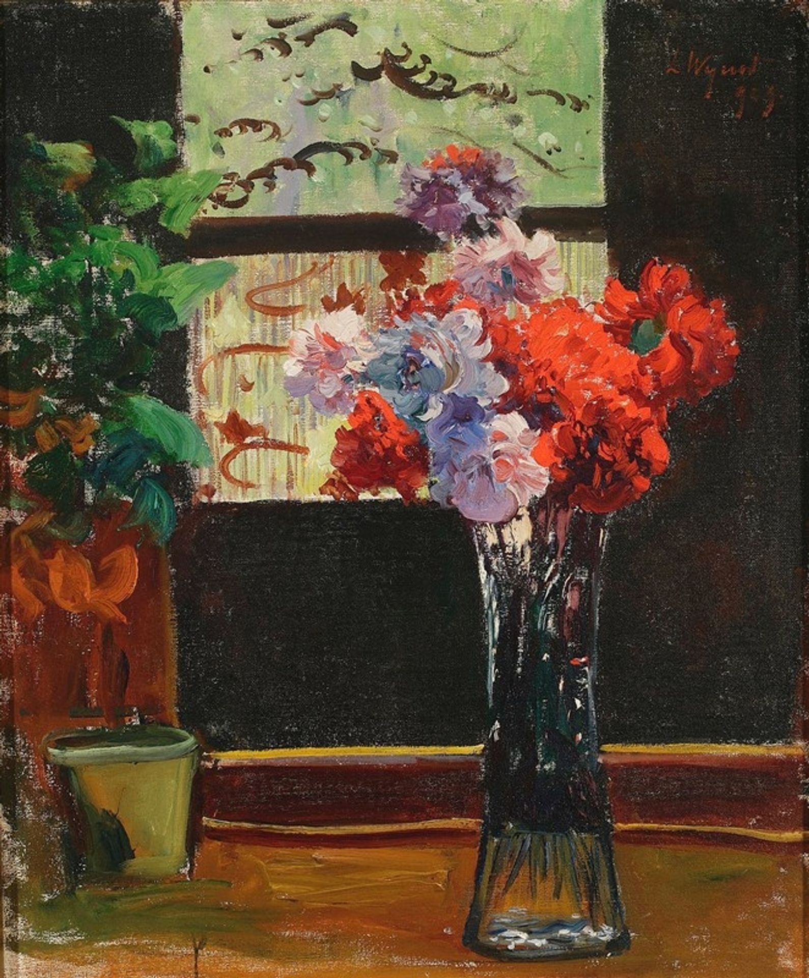 Flowers in a vase by Leon Wyczółkowski