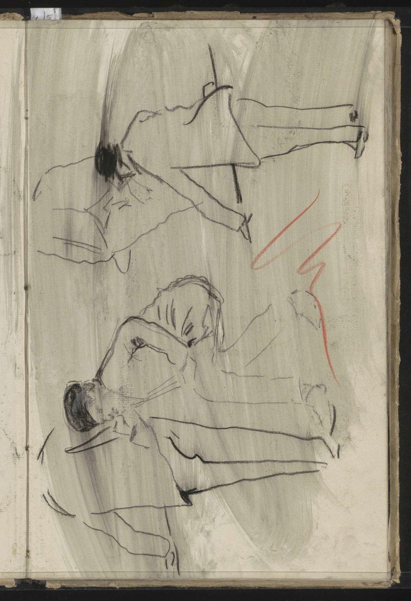 Staande, zittende en leunende mannen by Carel Adolph Lion Cachet