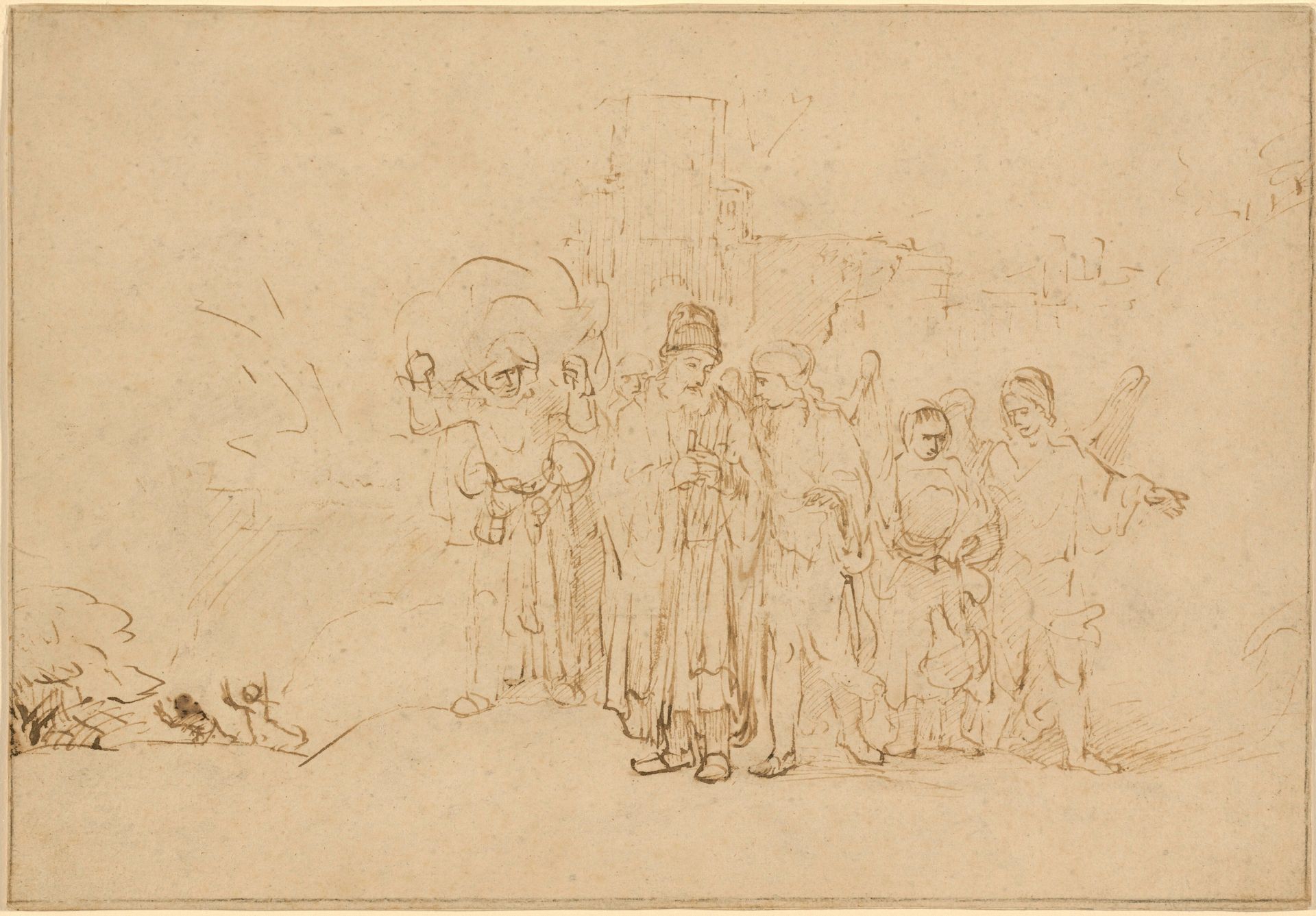 Lot and His Family Leaving Sodom by Rembrandt van Rijn