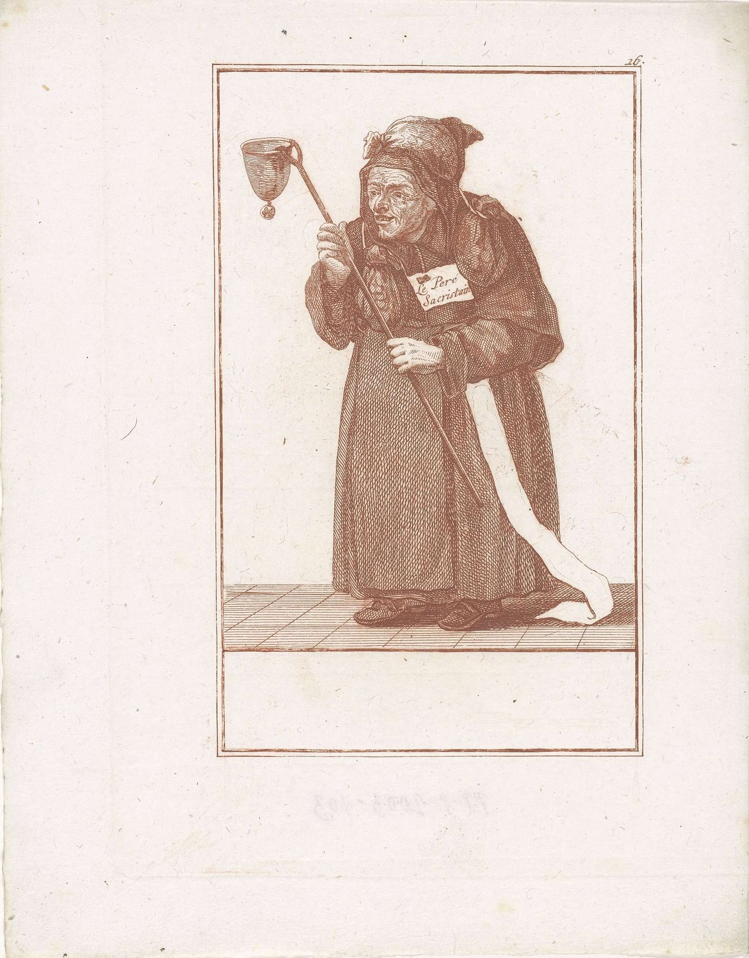 Monnik met collectebeurs by Jacob Gole